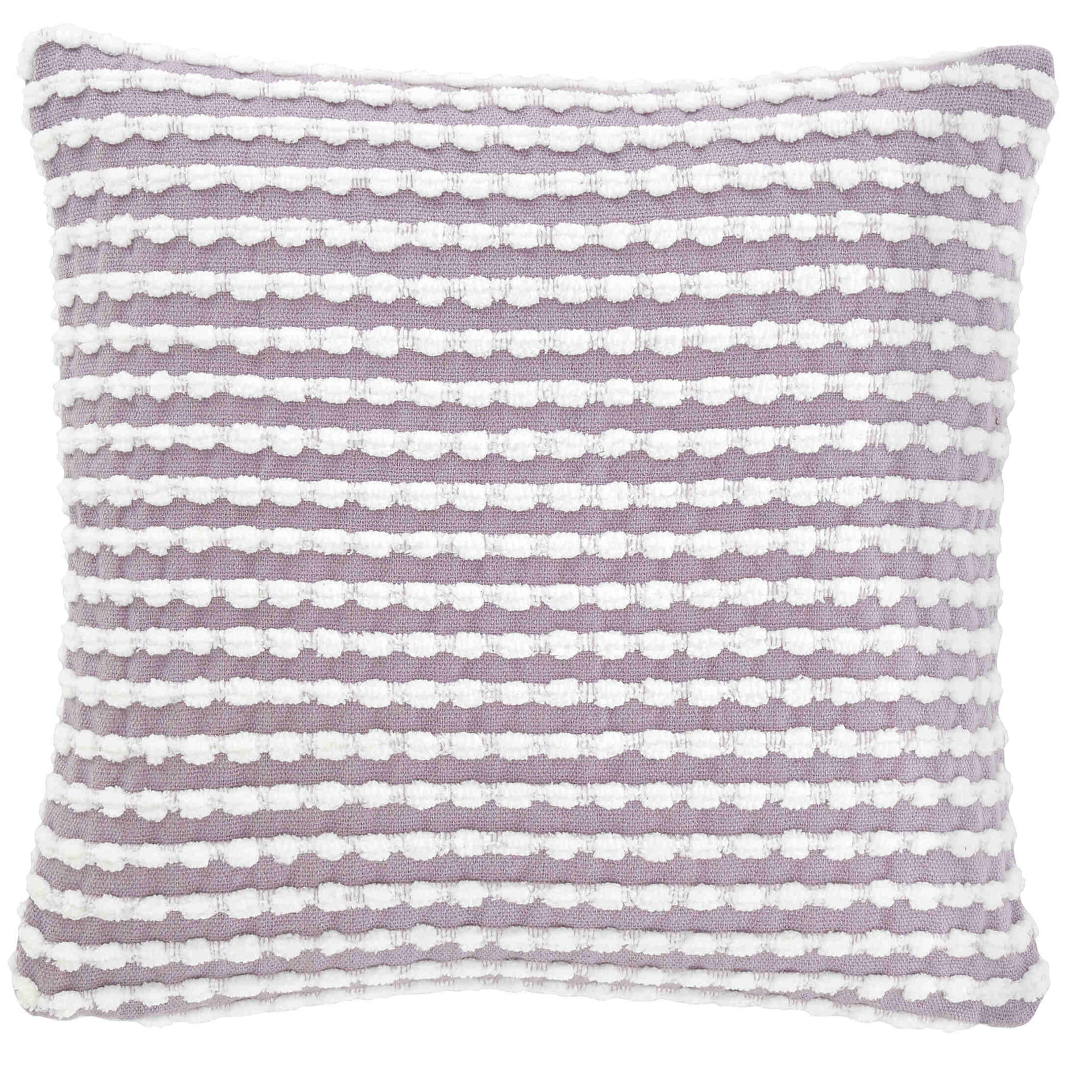 Catherine Lansfield Stab Stitch Decorative Throw Pillow Cushion Cover - Soft Lilac Purple for Living Room, Bedroom, Sofa & Home Decor