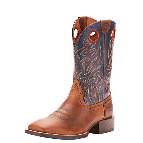 Distressed Brown/Solid Blue
