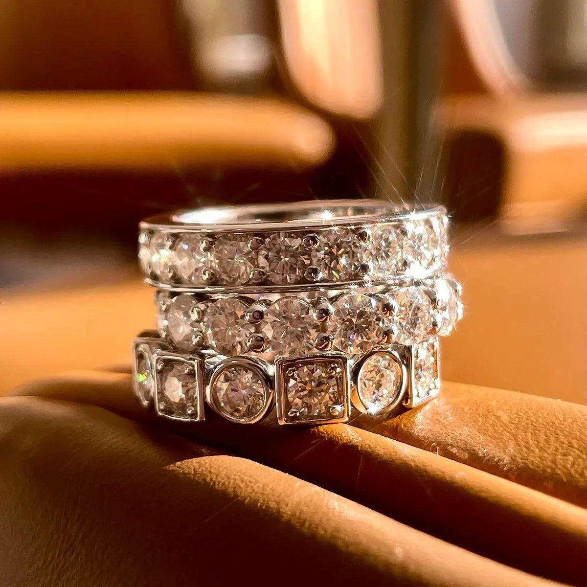 AnuJewel 3.5mm D Color Moissanite Wedding Band - 14K Gold Plated Sterling Silver Eternity Ring for Women & Men | Perfect for Anniversaries, Engagements & Special Occasions