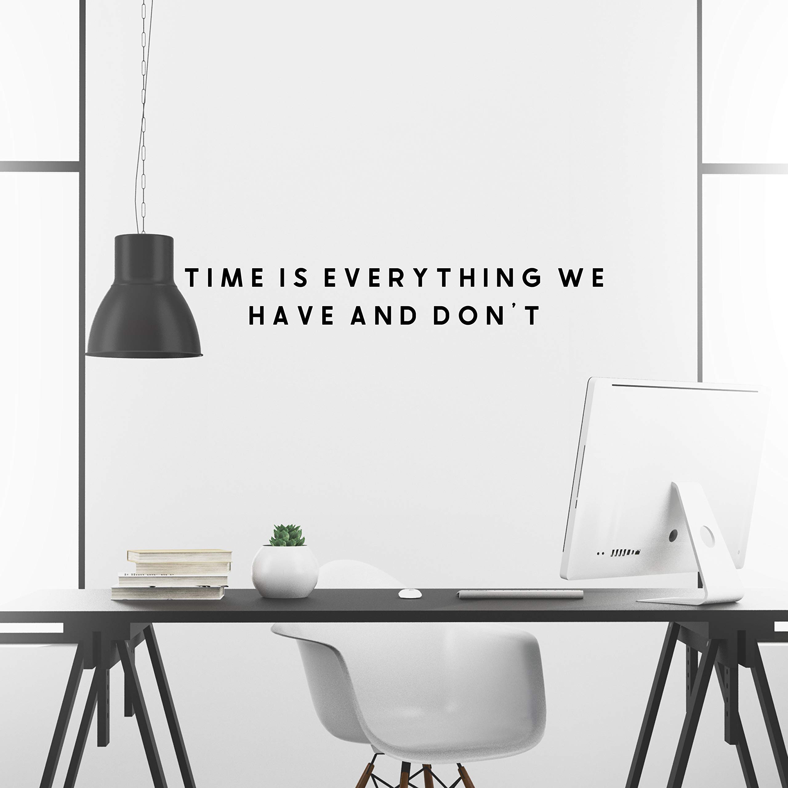 My Vinyl Story - Large 'Time is Everything We Have and Don't' Inspirational Wall Decal - Motivational Office & Classroom Decor - Vinyl Wall Art Sticker for Gym, Home & Workspace - Positive Quote Decoration