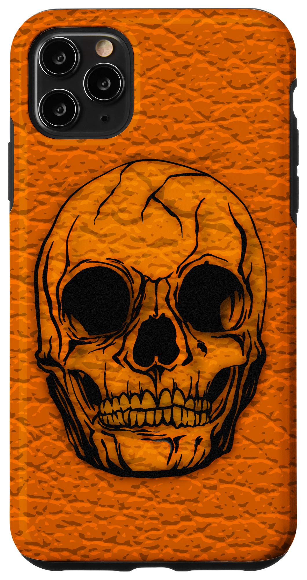 Premium Leather iPhone 11 Pro Max Case with Skull Pattern - Halloween Protective Phone Cover for Women & Men | Perfect for Parties, Trick or Treating & Spooky Season