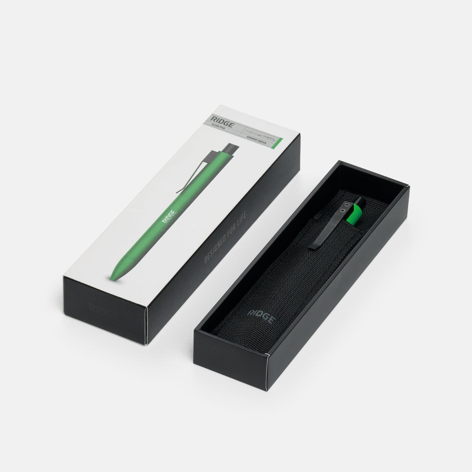 Ridge Click Pen - Voodoo Green Tactical EDC Pen for Everyday Carry, Writing & Outdoor Adventures | Premium Aluminum Alloy Construction | Smooth Ink Refill for Reliable Performance