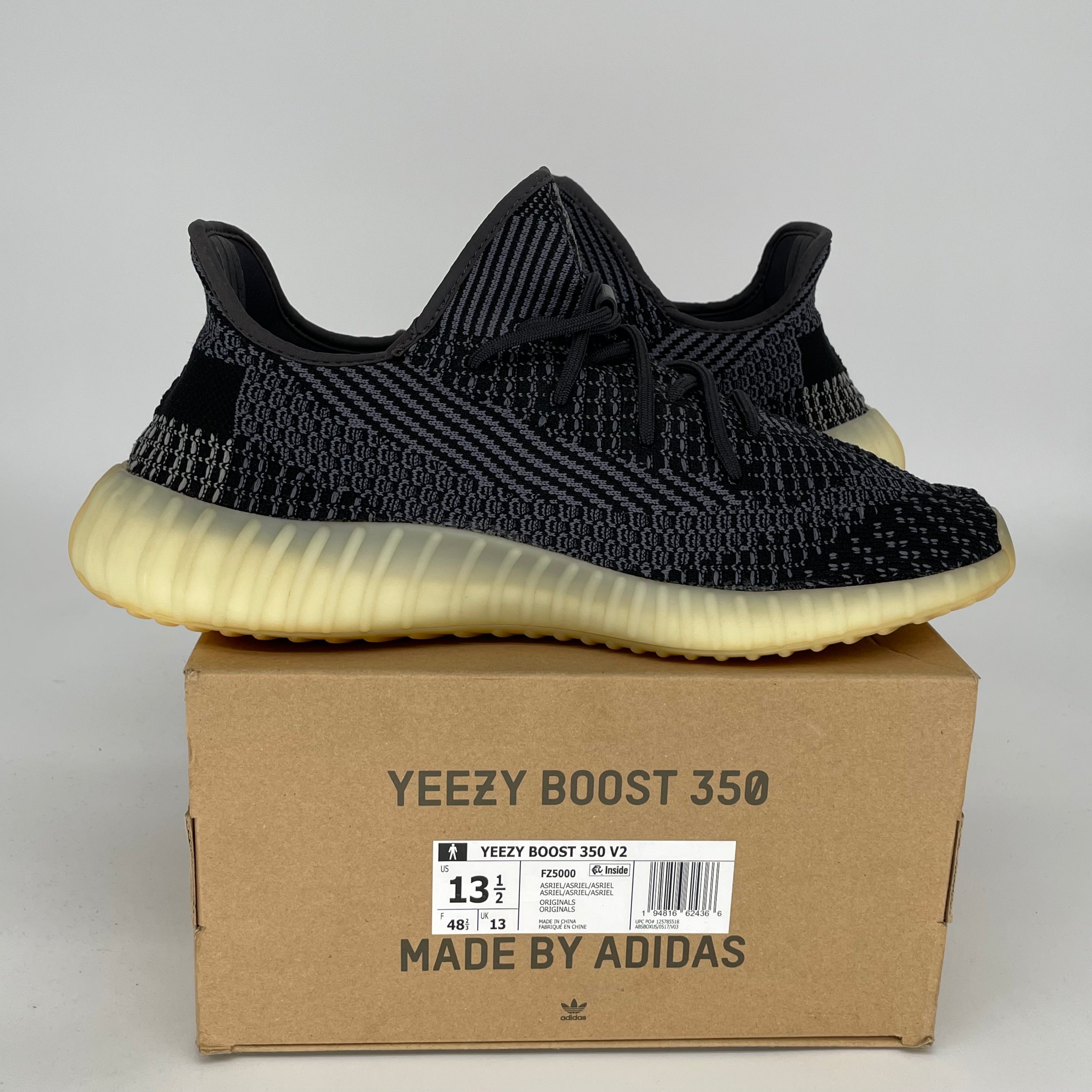 Adidas Yeezy Boost 350 V2 Carbon Sneakers - Men's Size 13.5 (FZ5000) | Comfortable Running Shoes for Gym, Jogging & Casual Wear