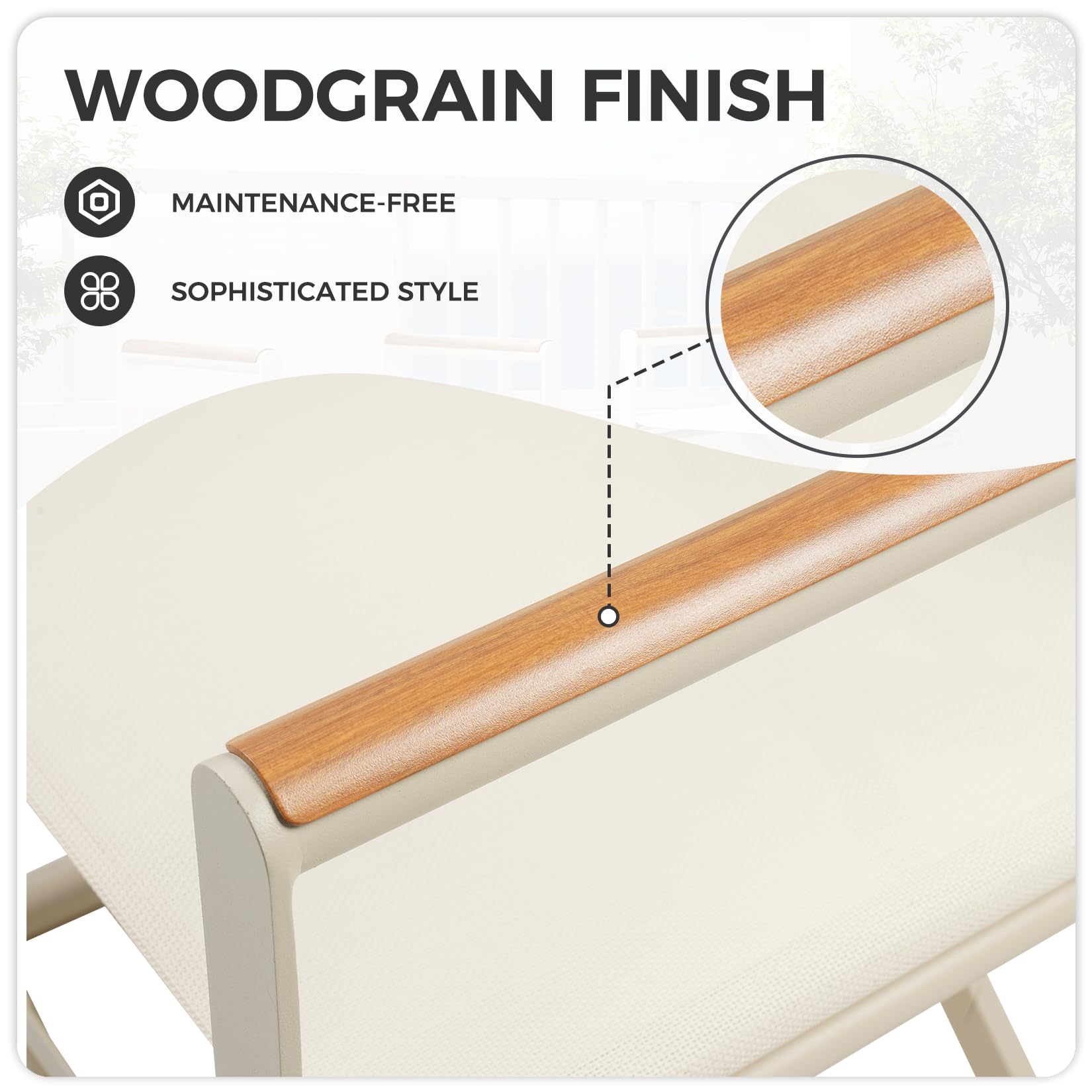 **Extra-Wide 2-Pack Folding Directors Chairs with Sling & Woodgrain Armrests - Patio, Outdoor Dining, Beach, Camping & Picnic - Apricot Color**