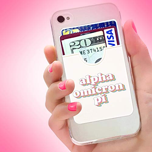 Alpha Omicron Pi Sorority Koala Pouch - Retro Design Slim Card Holder for Phone Case | Ultra-Thin Phone Wallet Stick On for iPhone & Android | Holds Credit Cards & Cash | Perfect for Sorority Sisters, College Students & Greek Life Events