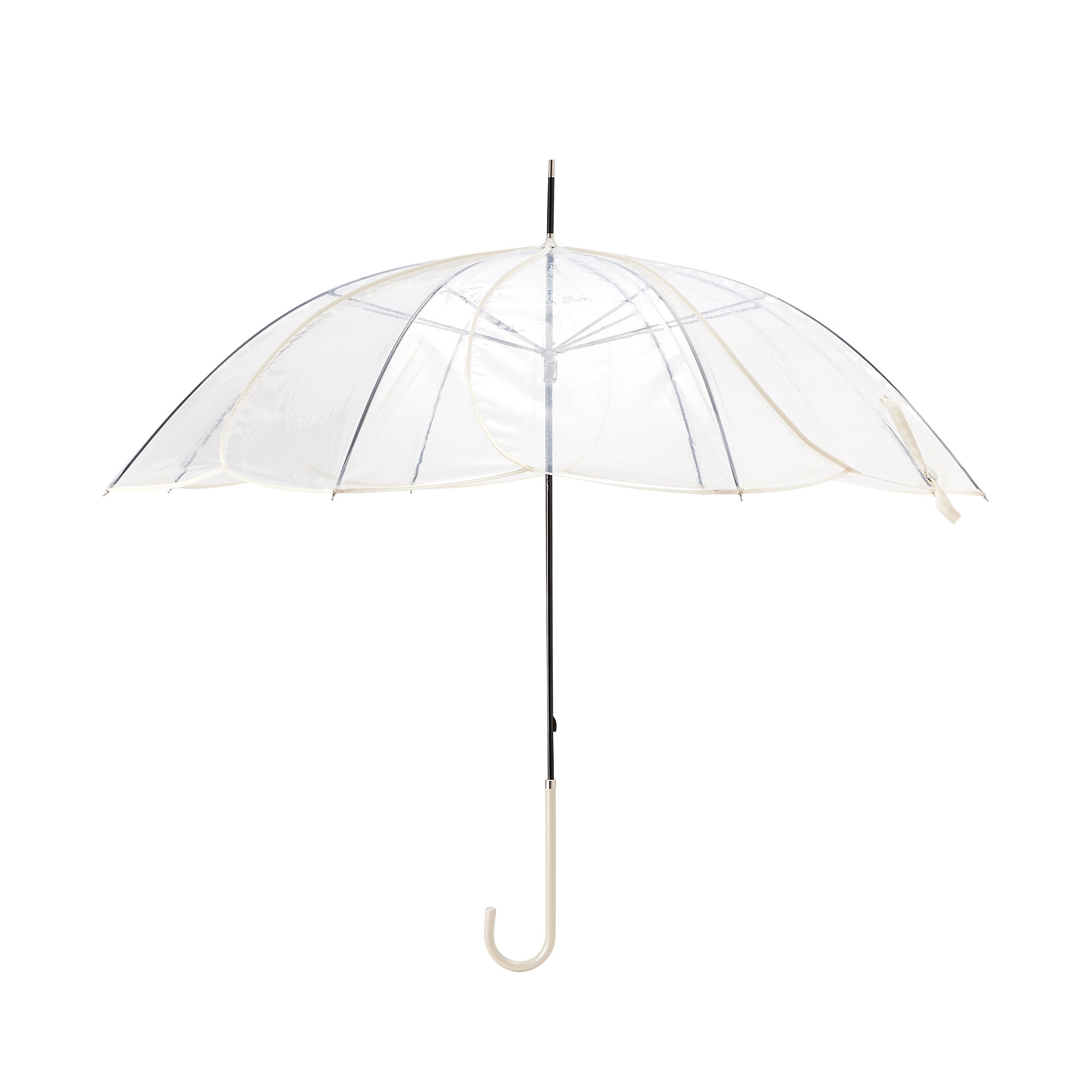 Clear Umbrella with Color Piping - 58 Inch White Windproof Travel Umbrella for Rainy Days, Outdoor Events & Commuting