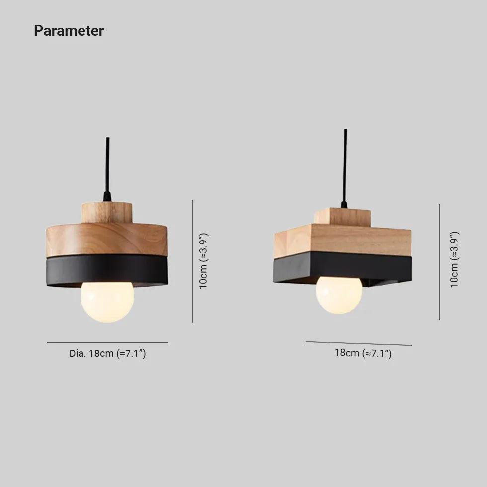 Modern Geometric Wooden Pendant Light for Kitchen Island - Farmhouse Style Hanging Light Fixture with Natural Wood Accents - Perfect for Dining Room, Breakfast Nook & Kitchen Counter Lighting