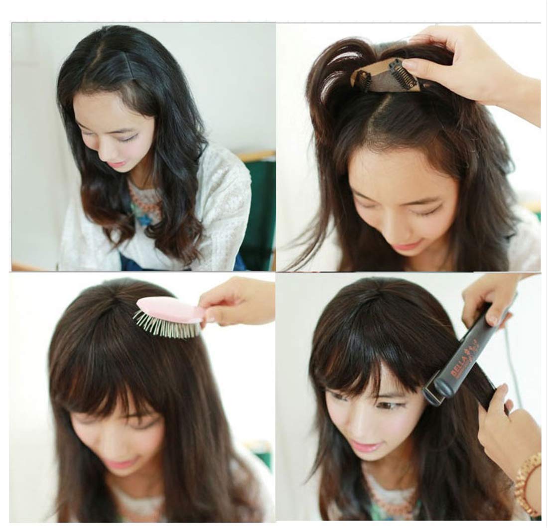 LXUE 3x5 Inches Silk Base Human Hair Topper Clip-in for Women - 12 Inch Dark Brown Hairpiece for Thinning & White Hair Coverage - Perfect for Daily Wear, Special Occasions & Hair Loss Solutions
