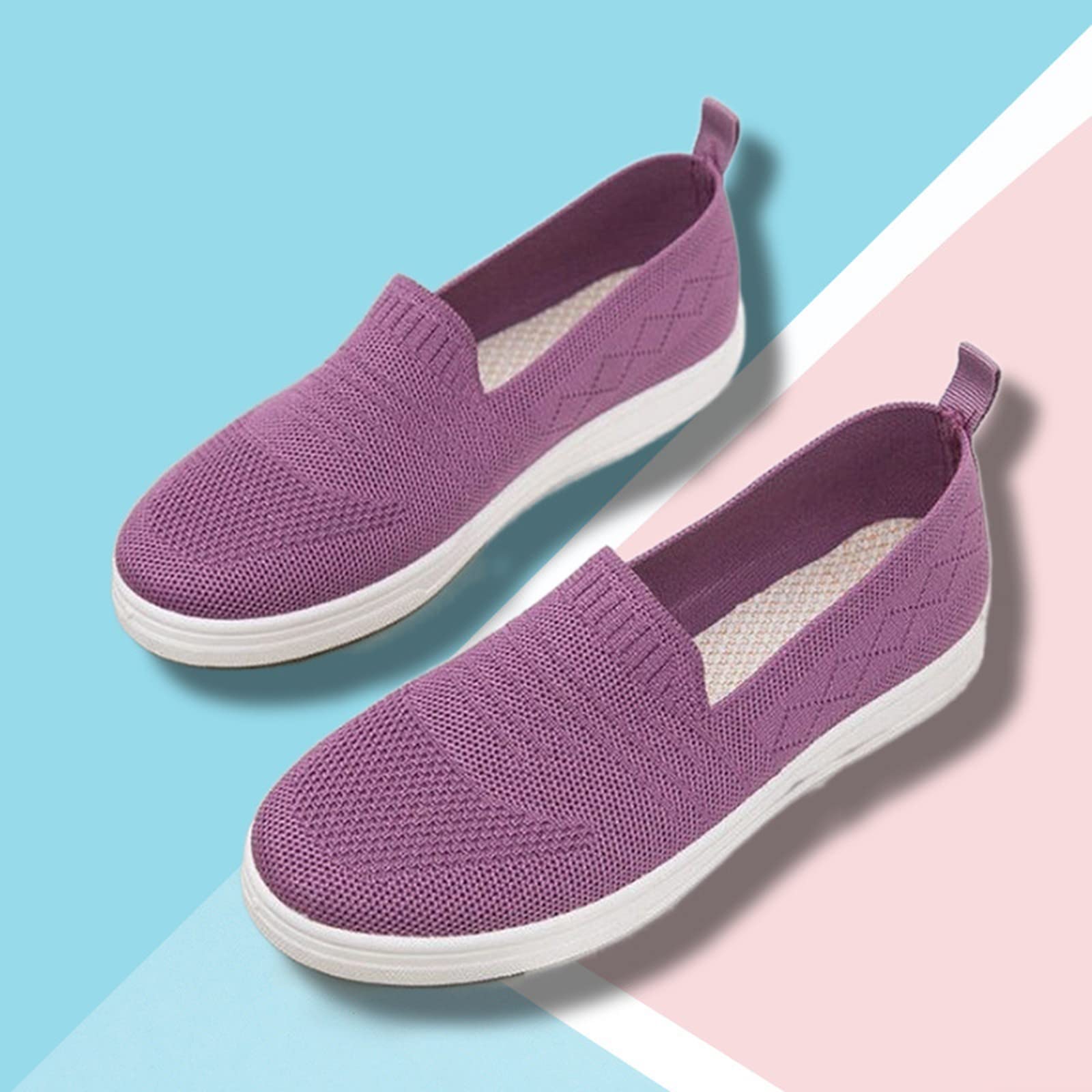 Women's Comfortable Slip-On Flats - Breathable Casual Sneakers for Outdoor & Leisure | Fashion Wedge Shoes for Walking, Travel & Everyday Wear