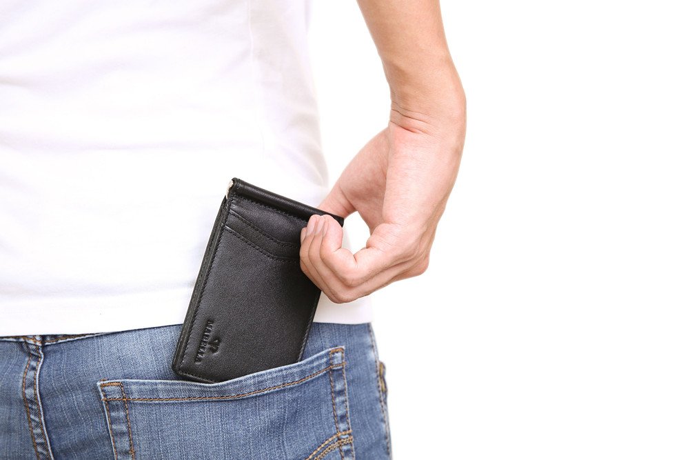 MABELLA RFID Blocking Slim Minimalist Thin Bifold Wallet for Men - Front Pocket Money Clip Wallet with Secure Card Slots | Perfect for Travel, Business & Everyday Use