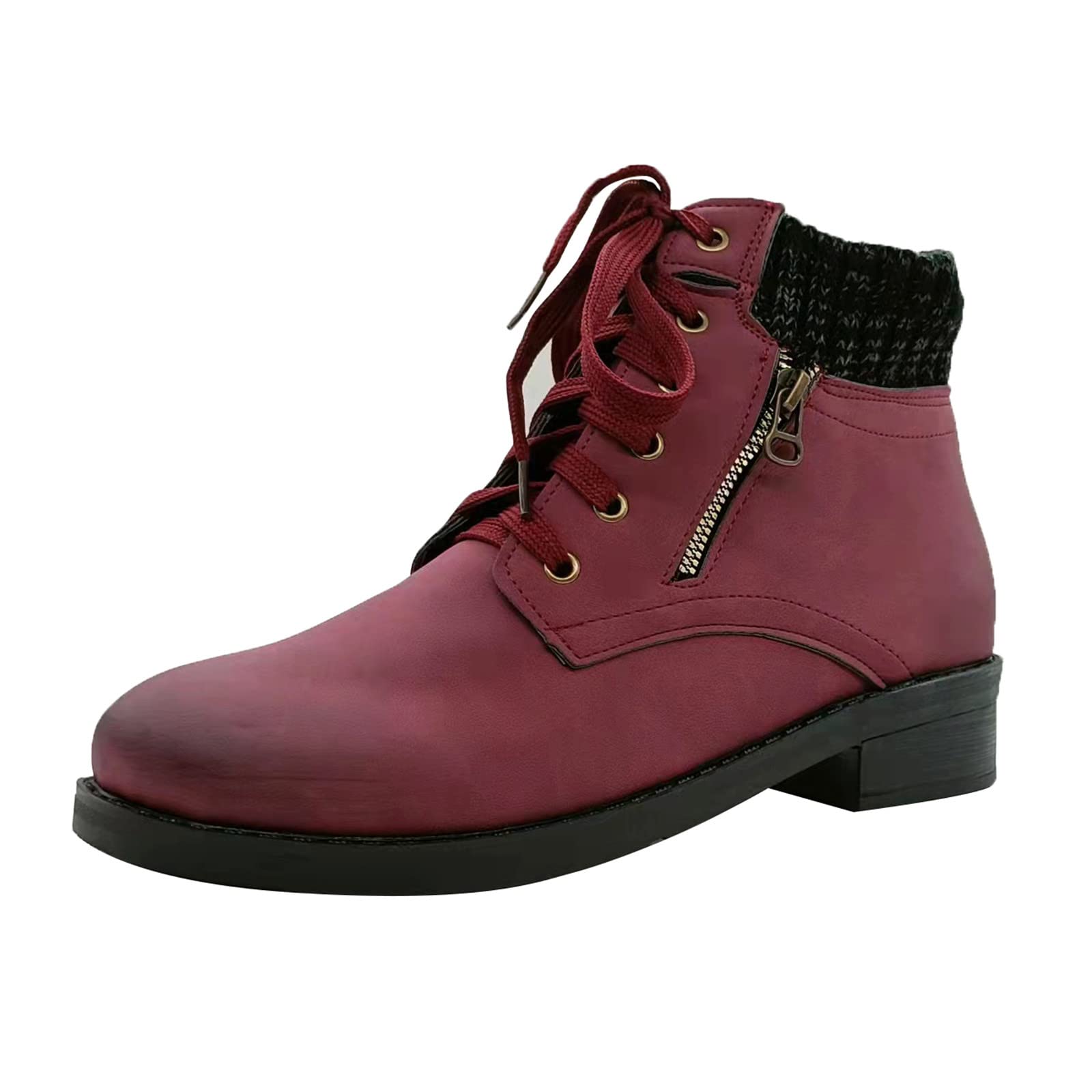 Women's Dark Brown Chunky Heel Leather Boots - Stylish Short Boots for Casual Wear, Office & Night Out