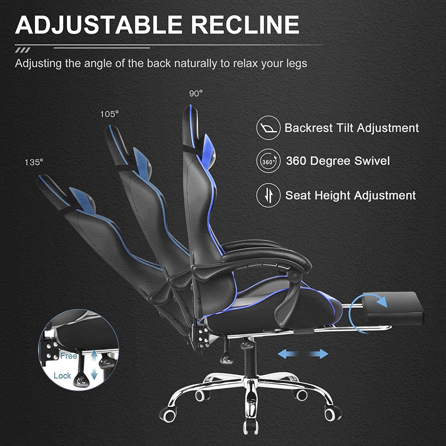 GT800A Adjustable Footrest for Office & Home - Ergonomic Support for Comfortable Work & Relaxation | Perfect for Desks, Chairs, and Standing Workstations