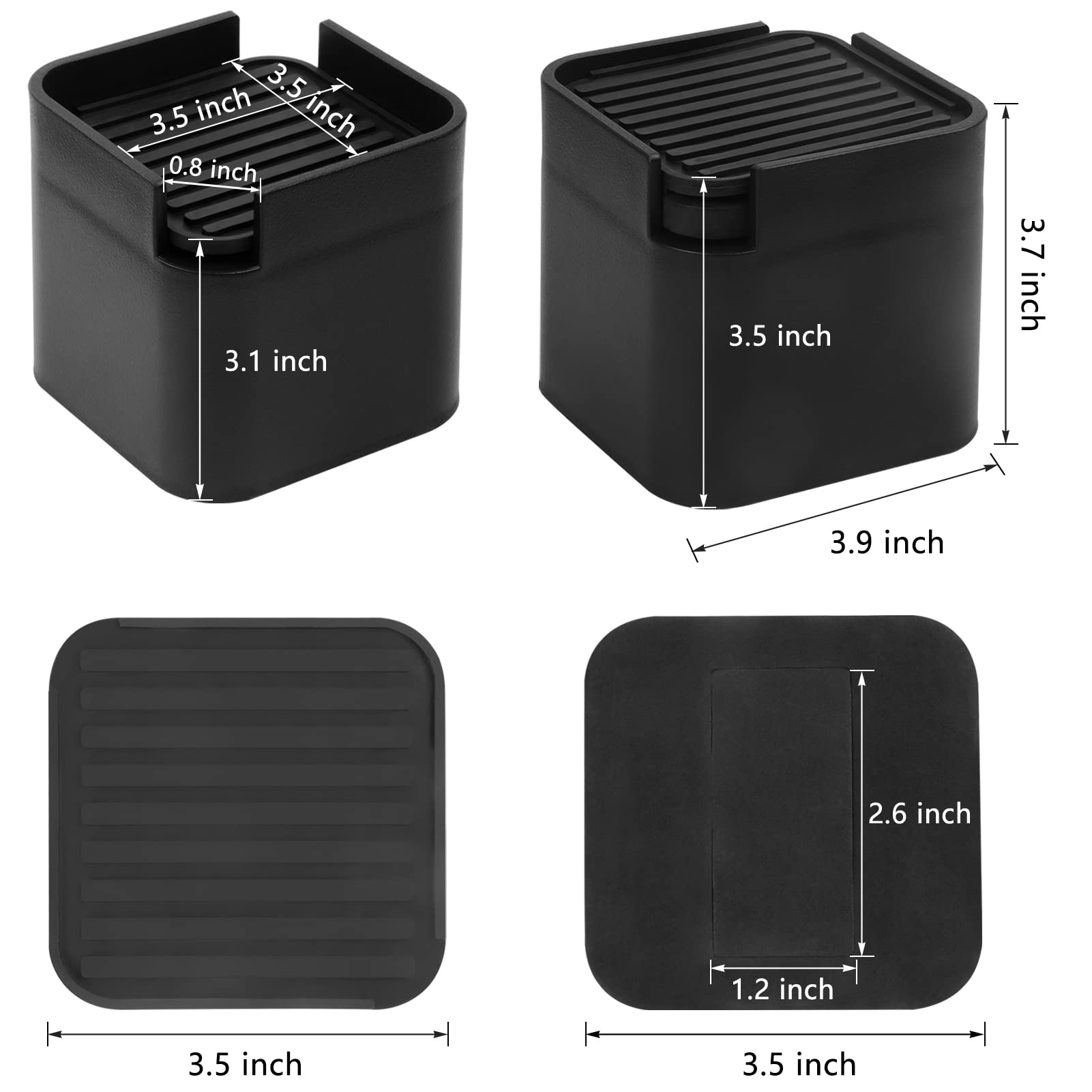 BTSD-home Adjustable Bed Risers 8 Pack - 3