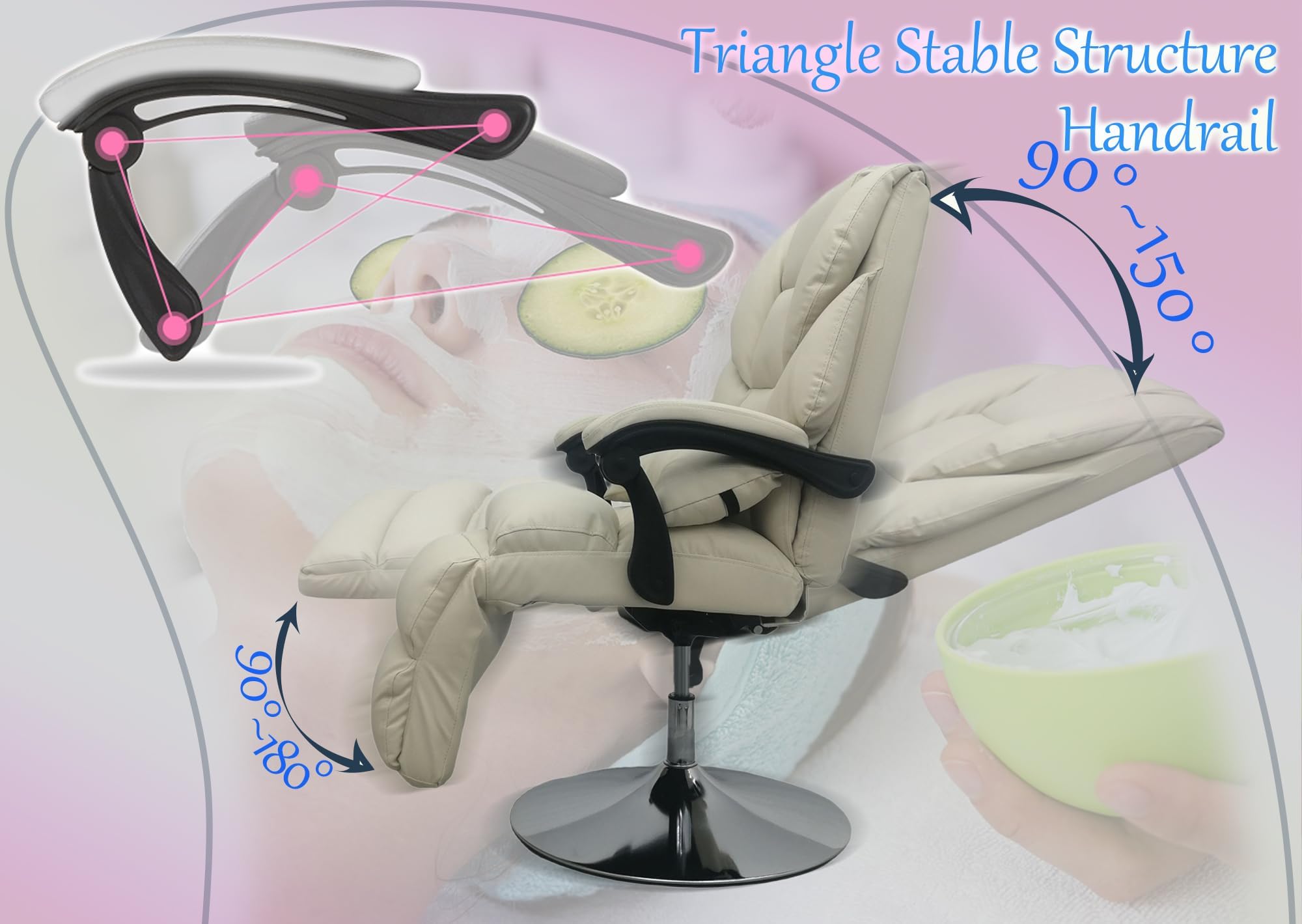 **INTSUPERMAI White Beauty Salon Chair - Adjustable Massage Table Bed with Air Pressure, Folding Design, 275lb Weight Capacity for SPA, Tattoo, Home & Office Use**