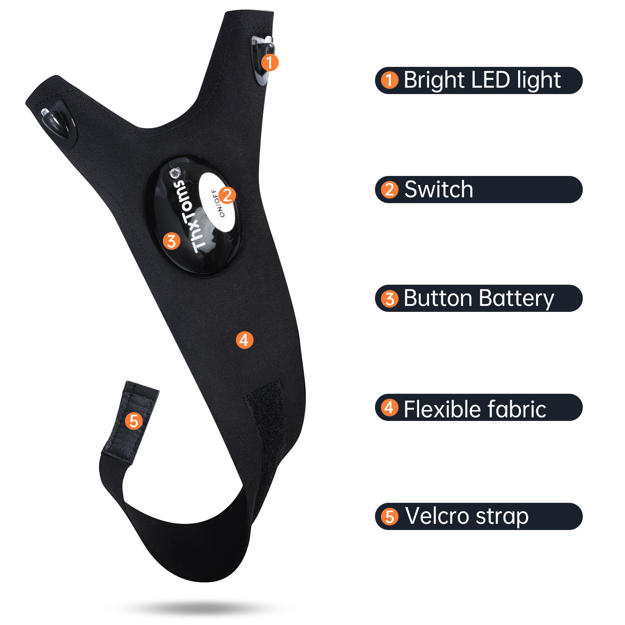 ThxToms LED Flashlight Gloves - Best Father's Day Gifts for Men, Dad, Husband - Cool Gadgets for Repair, Fishing, Camping - 1 Pair Black - Perfect for Night Work, Outdoor Adventures & DIY Projects
