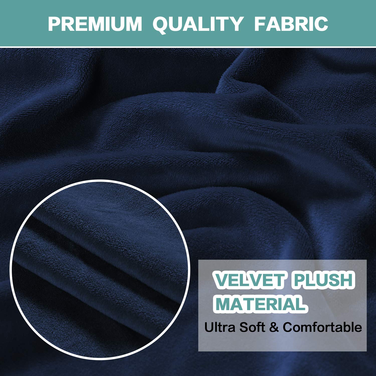 Luxury Navy Blue Velvet Dining Chair Covers Set of 6 - Stretchable Slipcovers for Kitchen Chairs, Removable Seat Covers for Home, Restaurant, Wedding & Events - Perfect for Dining Room Decor & Ceremony Seating