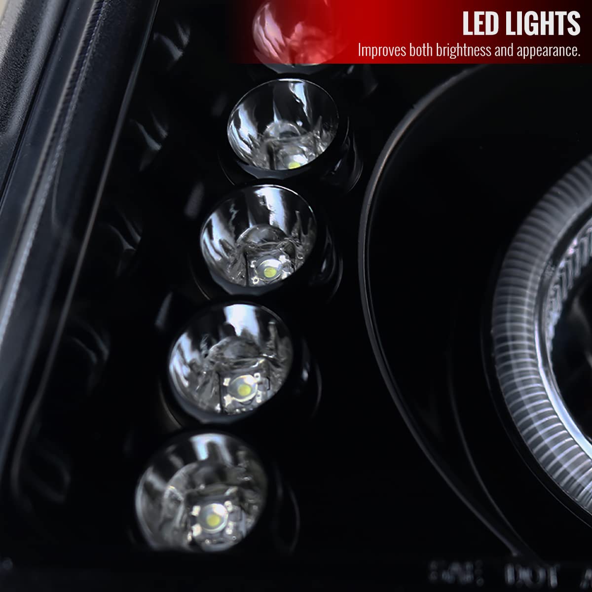 2004-2012 Chevy Colorado & GMC Canyon Glossy Black LED Halo Projector Headlights - Smoke Lens for Enhanced Night Visibility & Aggressive Style - Perfect for Off-Roading, Night Driving & Custom Truck Upgrades