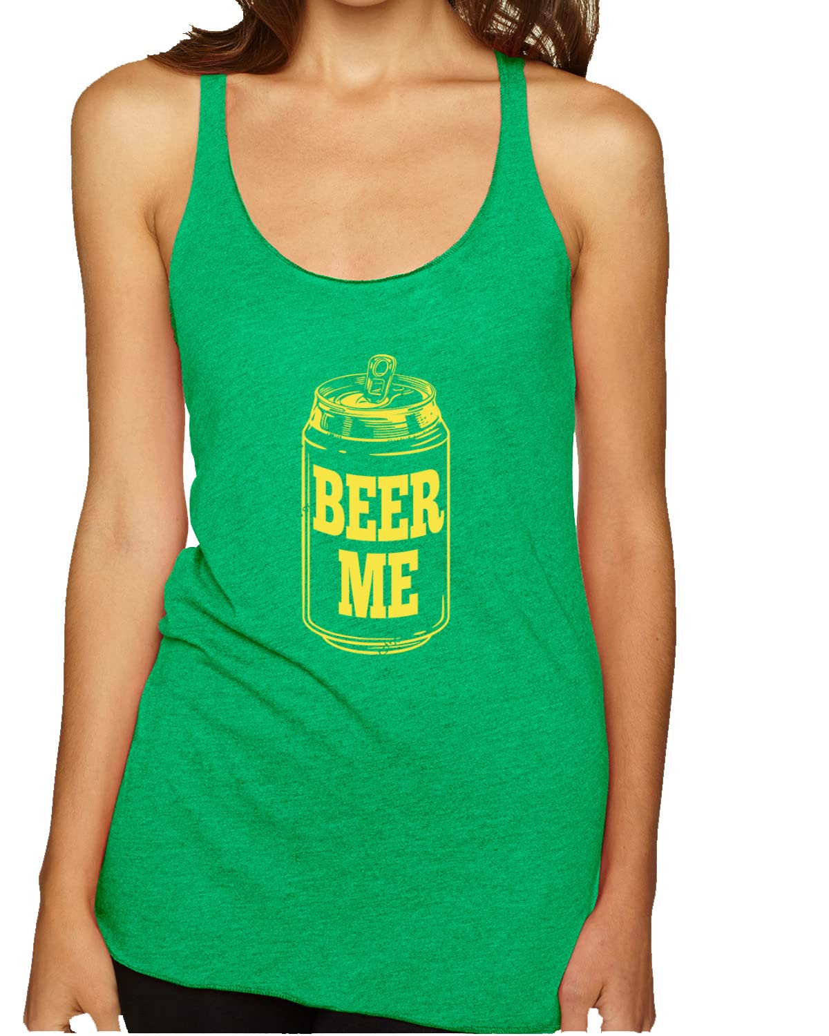 Beer Me Drinking Tri-Blend Racerback Tank Top for Women - Soft Vintage Style Beer Lover Shirt - Perfect for Bar Hopping, Beer Festivals & Casual Summer Outfits