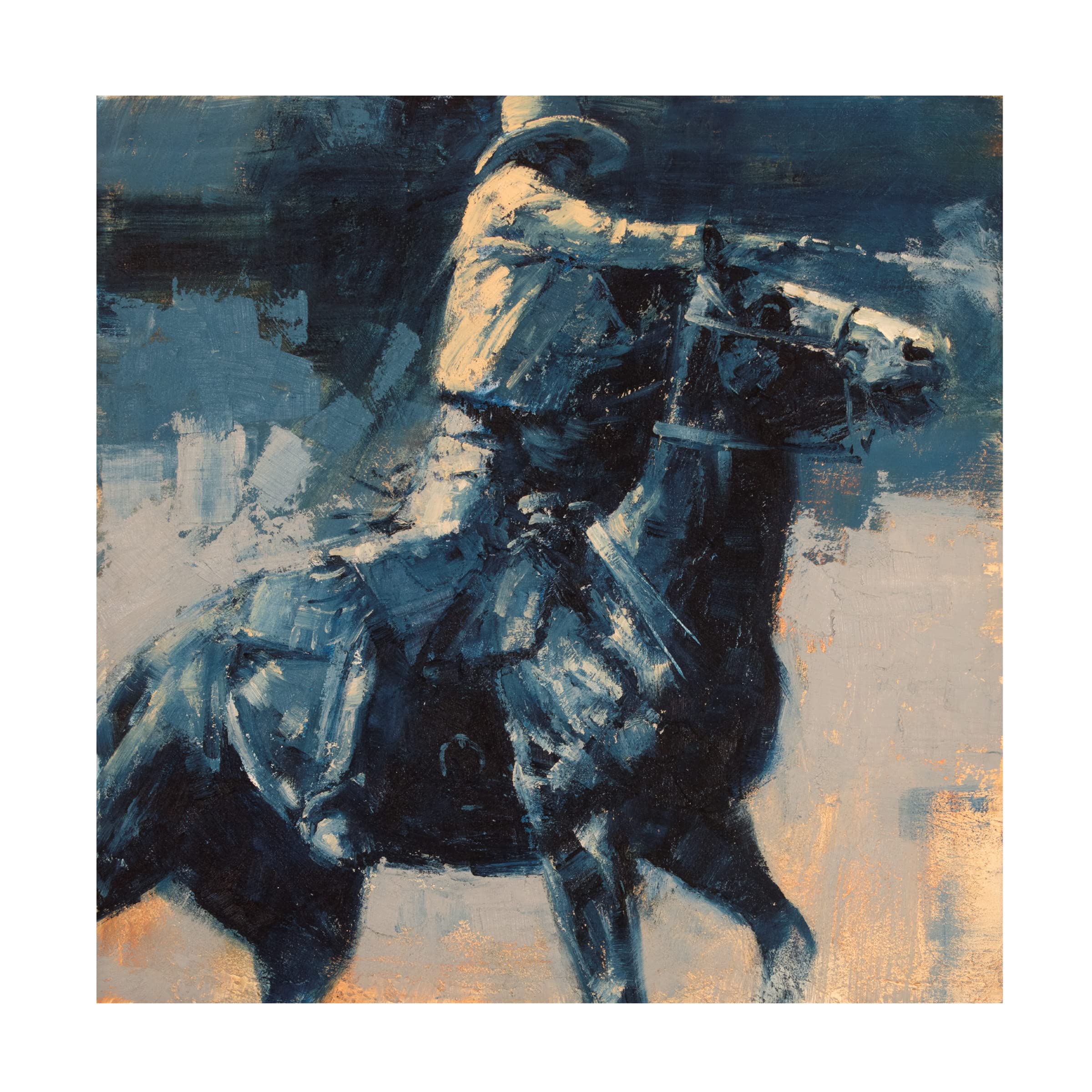 Trademark Fine Art 'Mood Indigo IV' Canvas Wall Art by Julie T Chapman - Abstract Blue Painting for Living Room, Bedroom & Office Decor