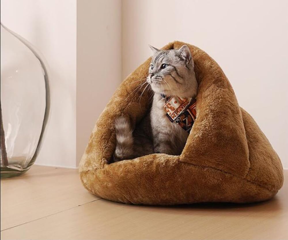 Small Dog Tent Bed - Warm Indoor Pet Cave for Cats & Rabbits - Portable & Washable - Perfect for Winter Sleep & Cozy Napping