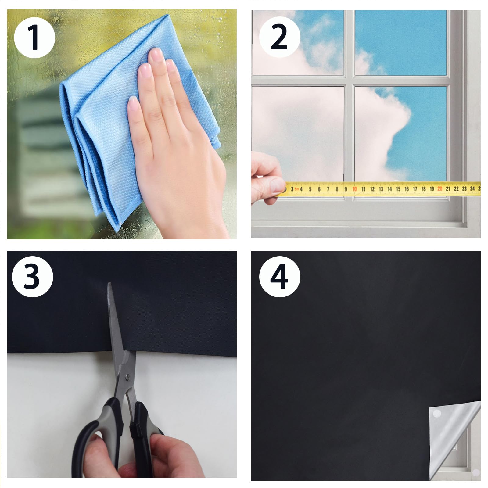 Blackout Curtains for Windows - 100% Light Blocking Portable Room Darkening Shades 57x80 Inch - Perfect for Bedroom, Nursery, Baby Room & Travel Camping - Easy Install Reusable Lightweight Temporary Window Coverings - Ideal for Better Sleep, Privacy & Home Theater Setup
