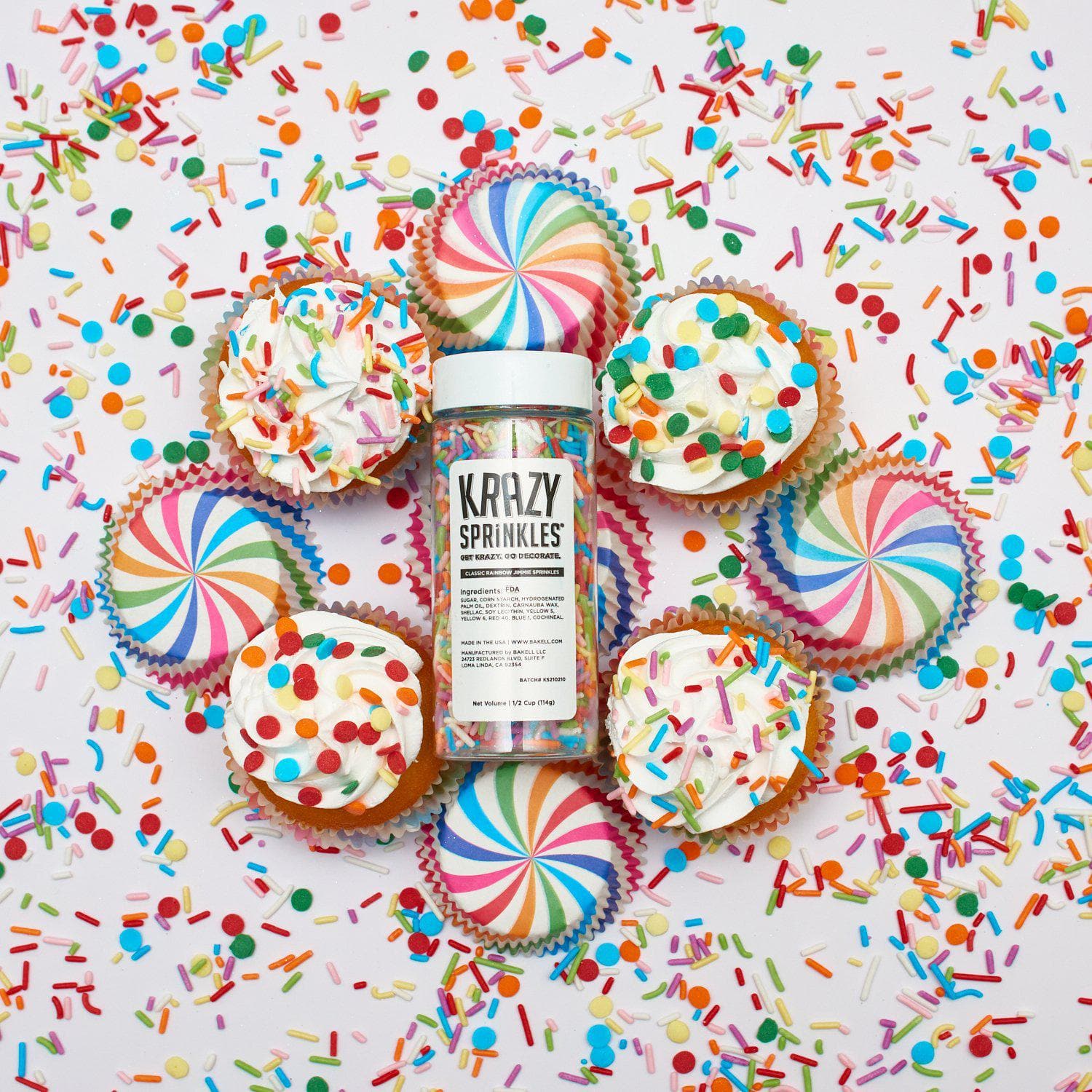 Vibrant Rainbow Jimmies Sprinkles for Baking & Desserts - Nonpareil Decorations for Cakes, Cupcakes, Cookies & Ice Cream