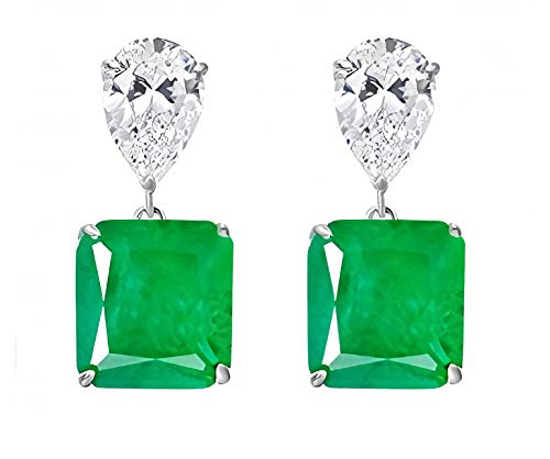 Luxury Inspired Emerald Earrings for Women - High Quality S925 Sterling Silver Jewelry, Perfect Anniversary Gift & Birthday Present for Her - Elegant Accessories for Parties, Weddings & Special Occasions