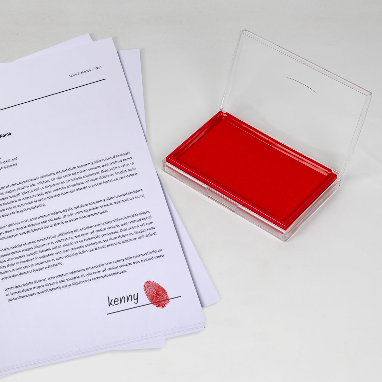 5.3x3.3 Inch Red Stamp Pad Ink Pad for Crafting, Scrapbooking & Document Signing - Self Inking Stamp Pad for Office, School & DIY Projects