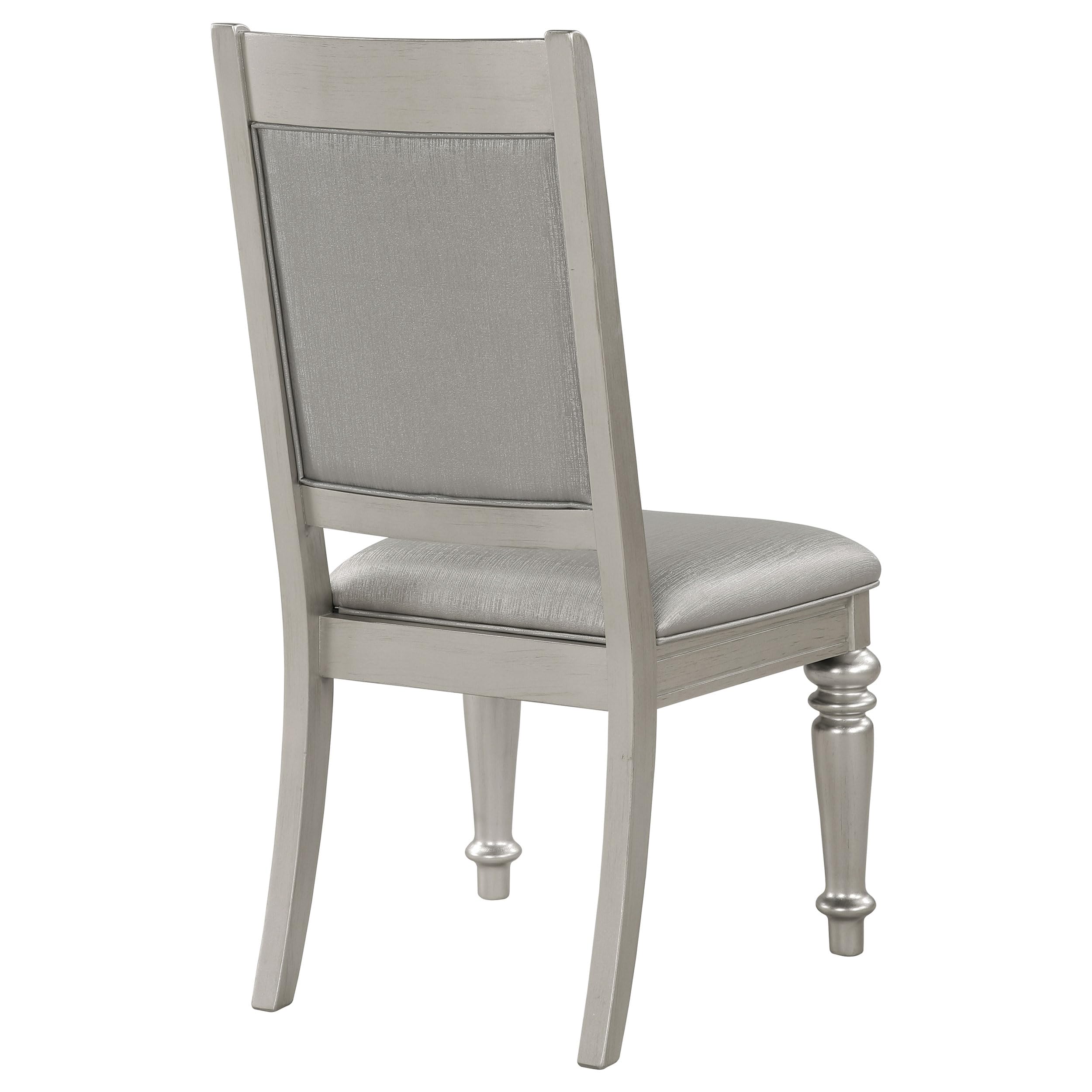 Danette Upholstered Side Chairs with Tufted Back - Set of 2 Metallic Platinum Dining Chairs by Coaster Furniture | Perfect for Dining Room, Kitchen, or Home Office