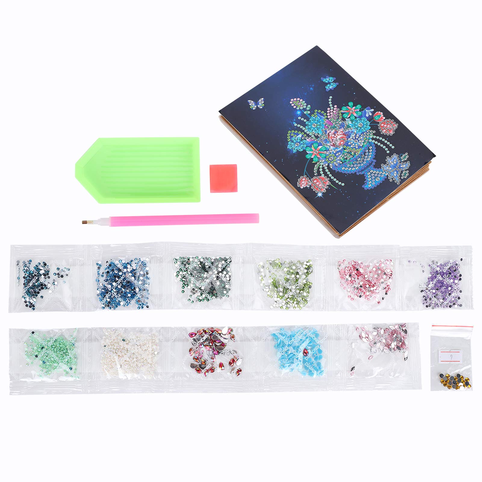 Premium Diamond Painting Photo Album DIY Kit - 17.8 x 12.3 x 1cm Crystal Rhinestone Embroidery with European Floral Design - Perfect for Scrapbooking, Home Decor & Unique Gift Giving