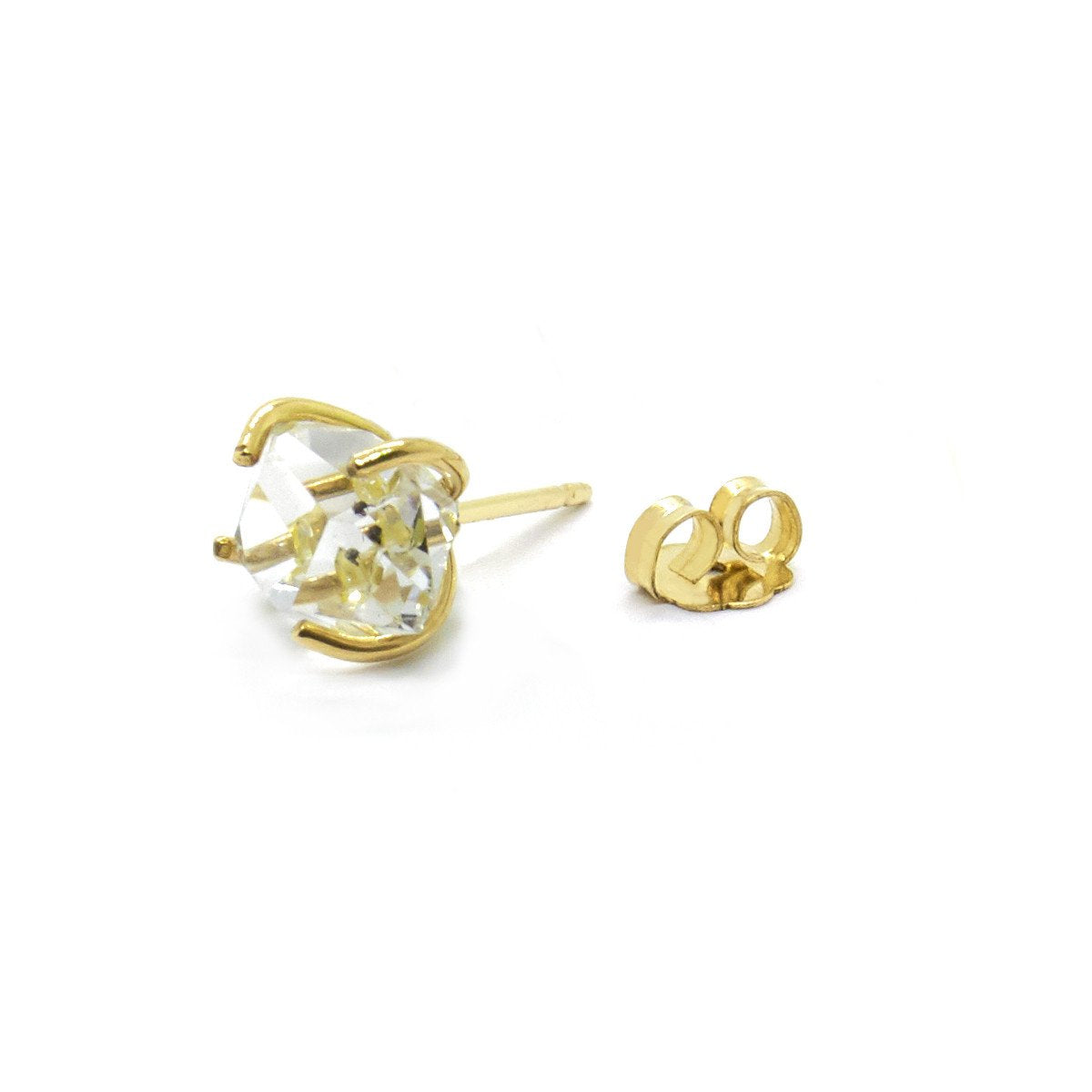 9K Gold Herkimer Stud Earrings - Single Piece for Men & Women - Perfect for Daily Wear, Parties & Gifts