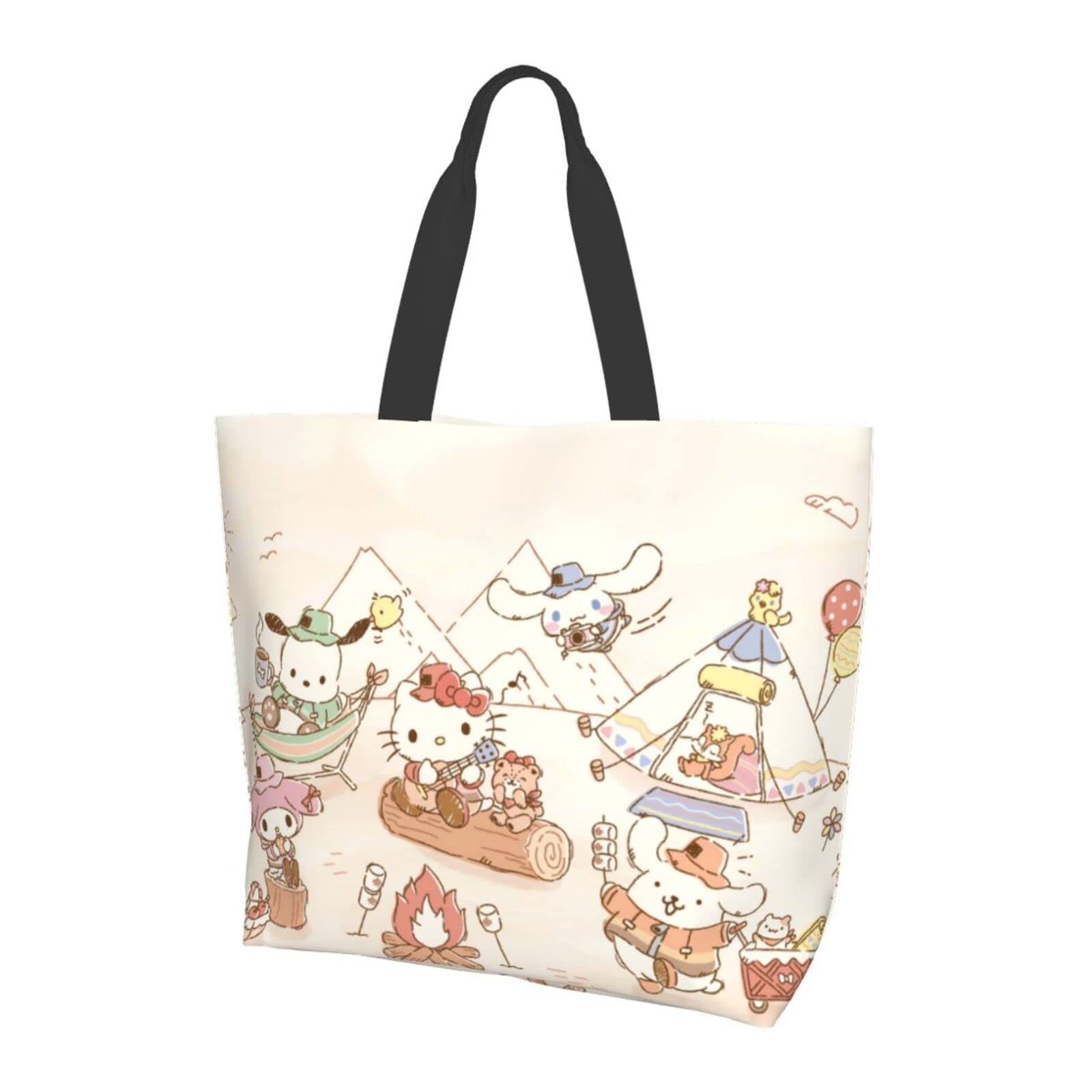Cute Anime Tote Bag for Women & Girls - Kawaii Shoulder Bag, Fashionable Shopping & Gym Purse - Perfect for School, Work, Travel & Daily Use