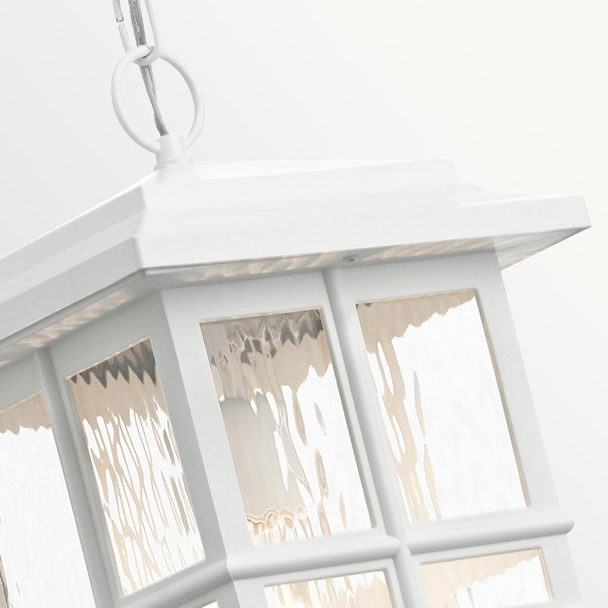 Beacon Square 1 Light Outdoor Chain Lantern - Olde Bronze/White Finish, IP44 Waterproof, E27 Socket - Perfect for Porch, Patio, and Garden Lighting