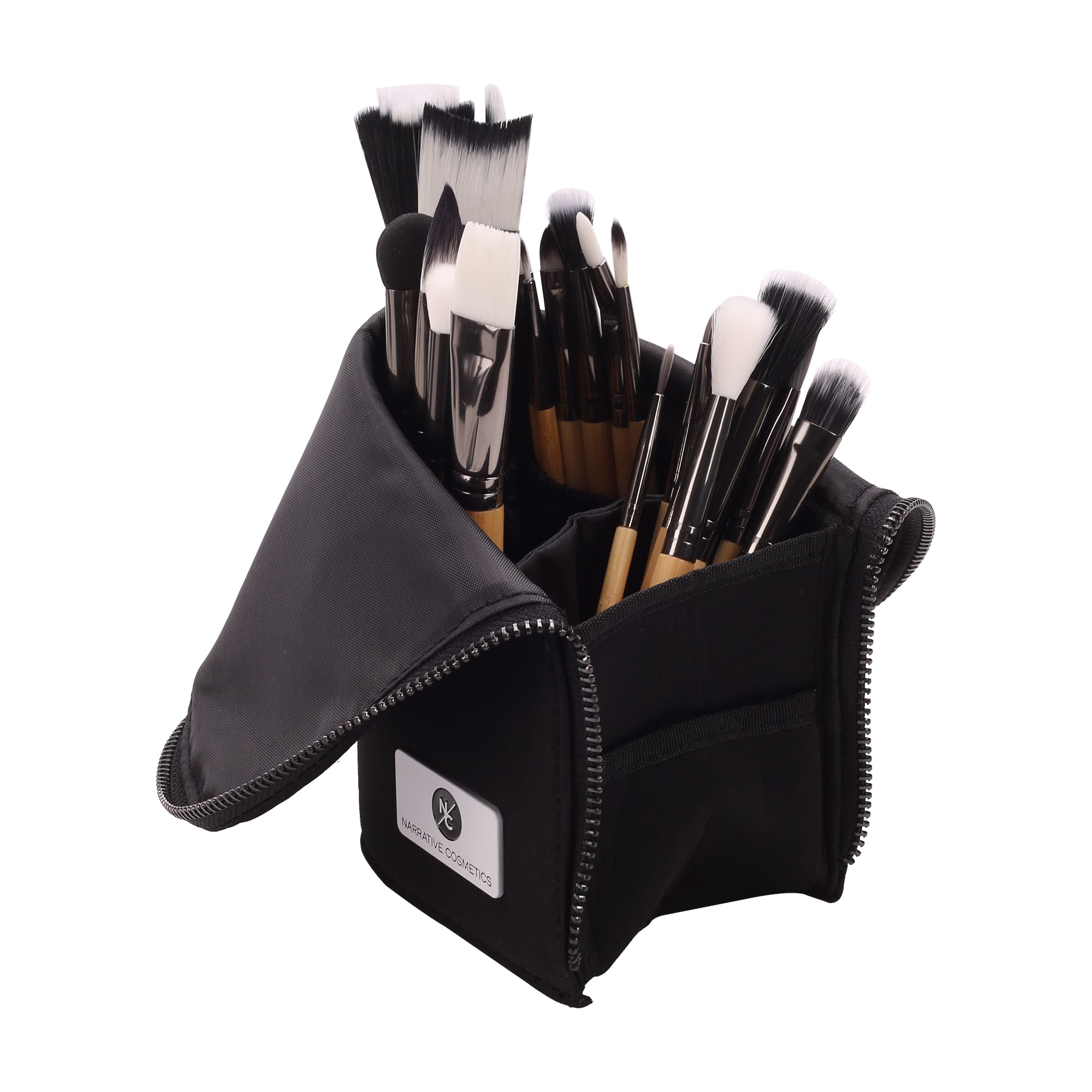 Professional Foldable Stand Up Makeup Brush Organizer Bag - Portable Travel Cosmetic Brush Holder for Makeup Artists & Enthusiasts - Perfect for Home, Salon & On-the-Go Touch Ups