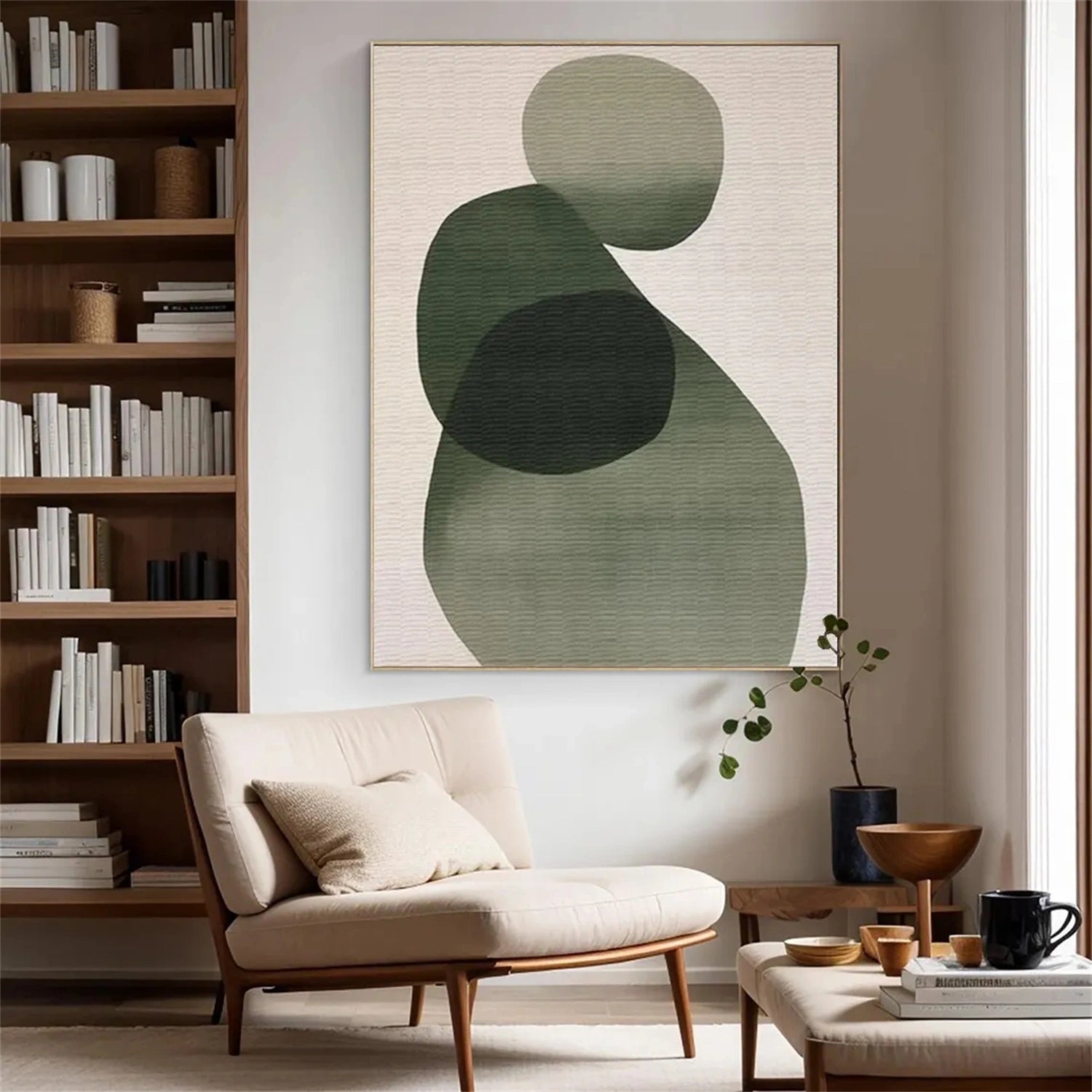 Blue & Green Abstract Canvas Wall Art #BG089 - Modern Home Decor for Living Room, Bedroom & Office
