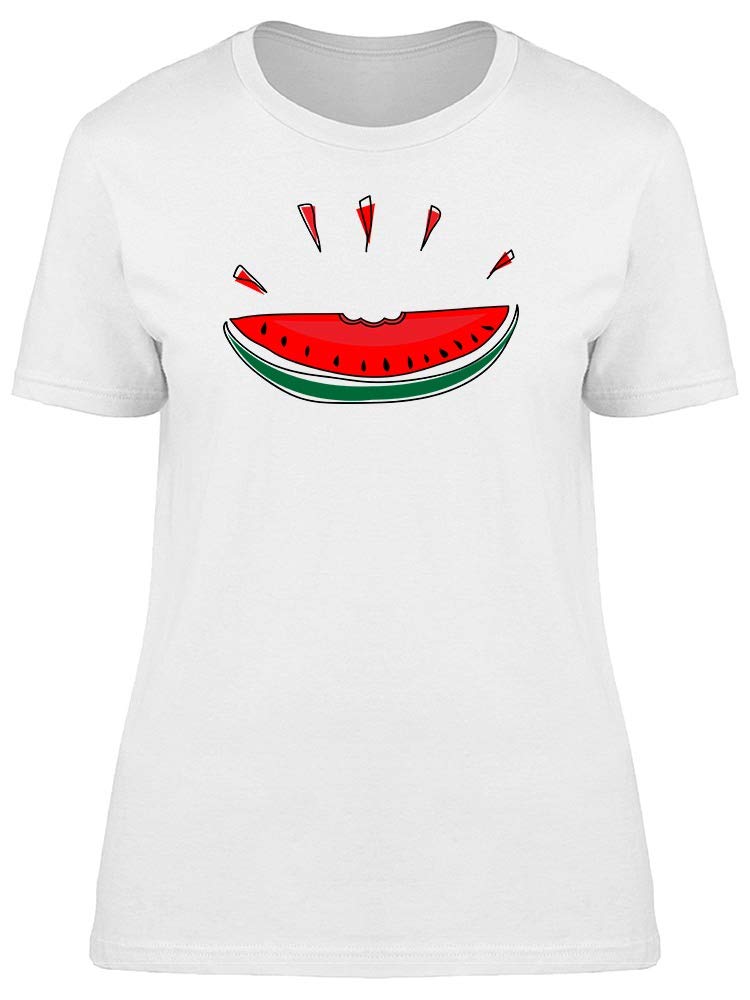 Stylish Red Watermelon Print T-Shirt for Women - Casual Summer Graphic Tee for Outings & Beach Trips