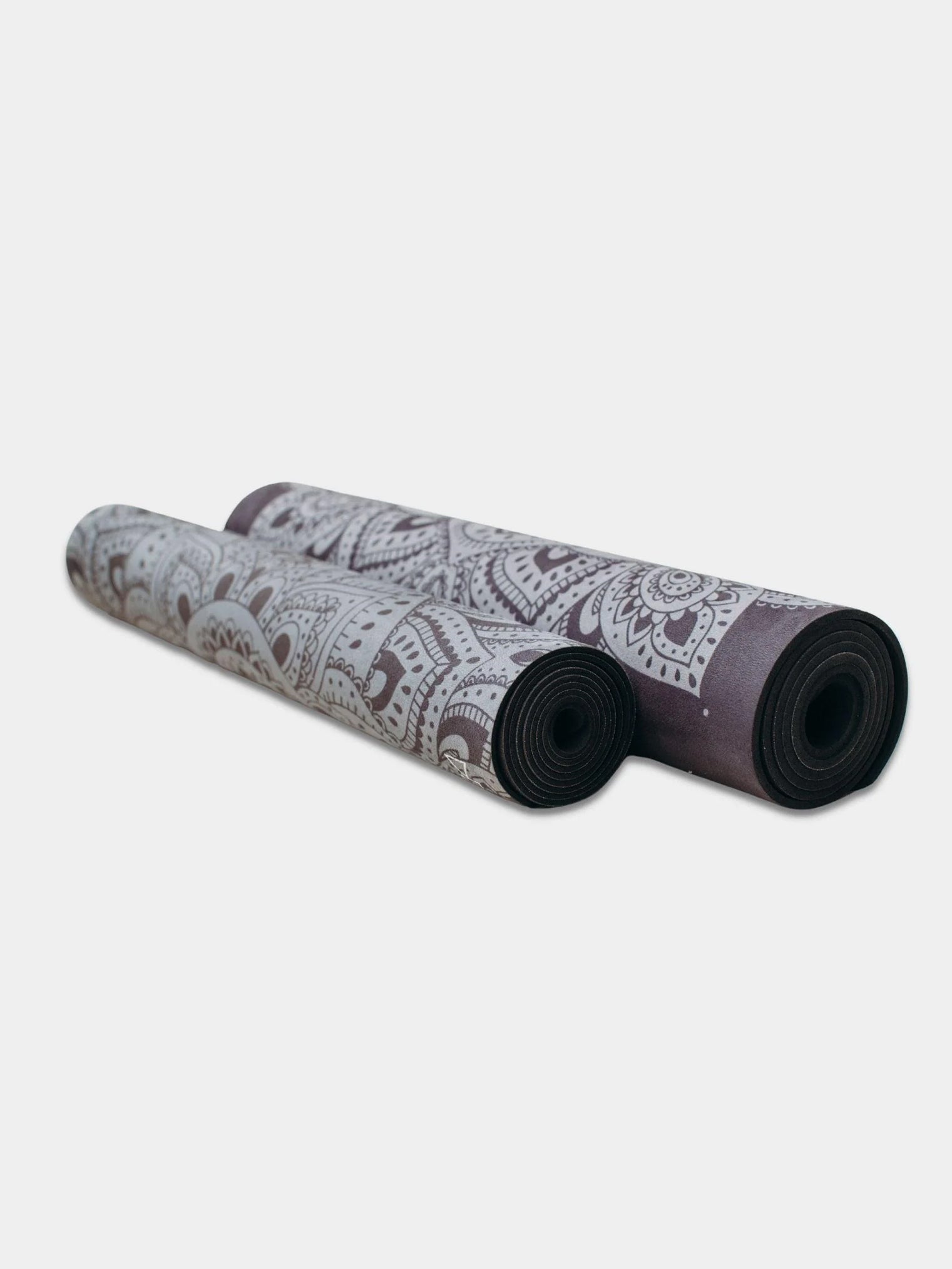 Yoga Design Lab Travel Mat 1.5mm - Ultra Thin Non Slip Yoga Mat for Travel & Home Practice - Mandala Black Pattern - Perfect for Yoga, Pilates, Meditation & Gym Workouts