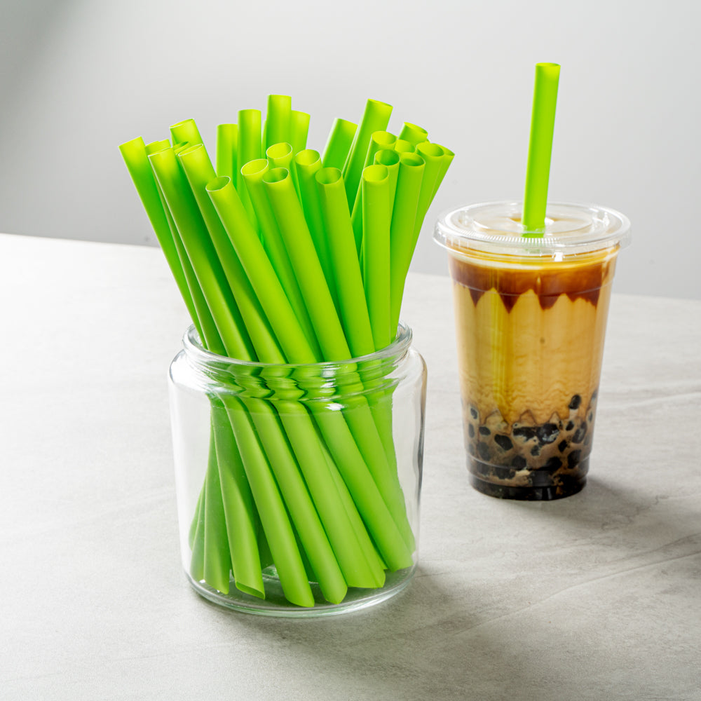 Eco-Friendly Compostable PLA/PBAT Plastic Boba Straws - 2000 Count Box | Biodegradable Drinking Straws for Bubble Tea, Smoothies & Cold Drinks | Sustainable & Green Alternative to Plastic Straws