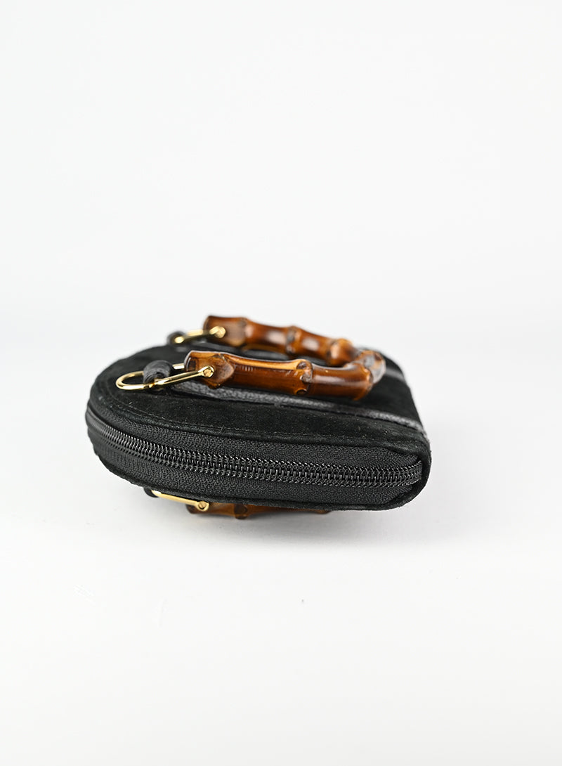 Gucci Black Suede Bamboo Bag - Luxury Handbag for Women, Perfect for Parties, Work & Everyday Use