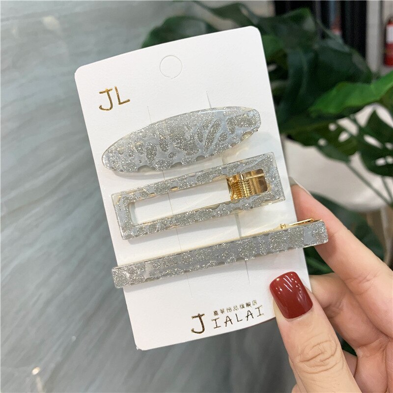 Elegant Women's Fashion Hair Clips - Pearl & Acetate Geometric Design Hair Accessories for Parties, Weddings & Everyday Style