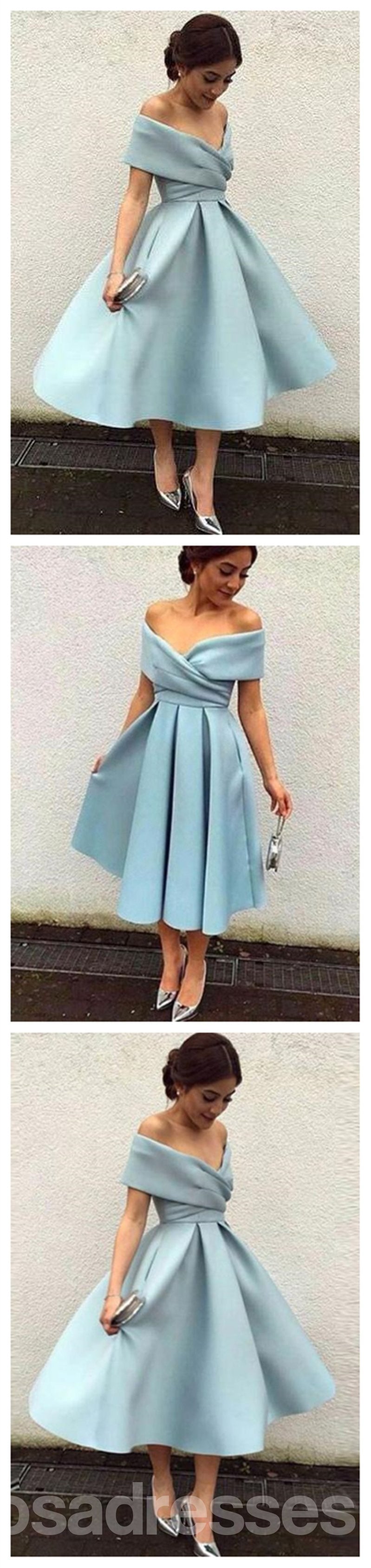 Elegant Off Shoulder Dusty Blue Short Homecoming Dress for Women - CM543 | Perfect for Prom, Party, and Special Occasions