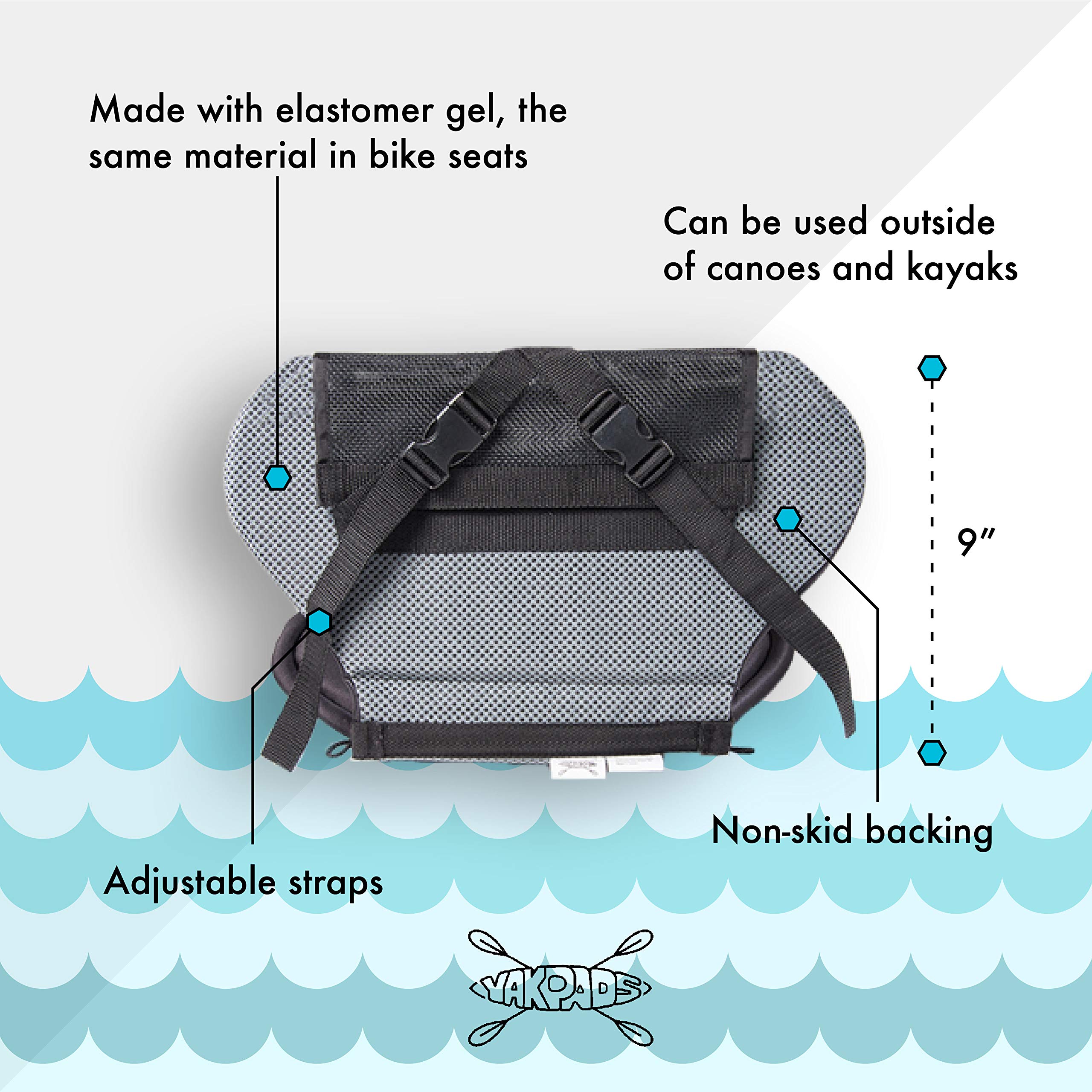 **Gel Seat Cushion for Kayaks & Outdoor Watersports - Low Back Support, Portable & Comfortable - Perfect for Boating, Fishing, and Camping**