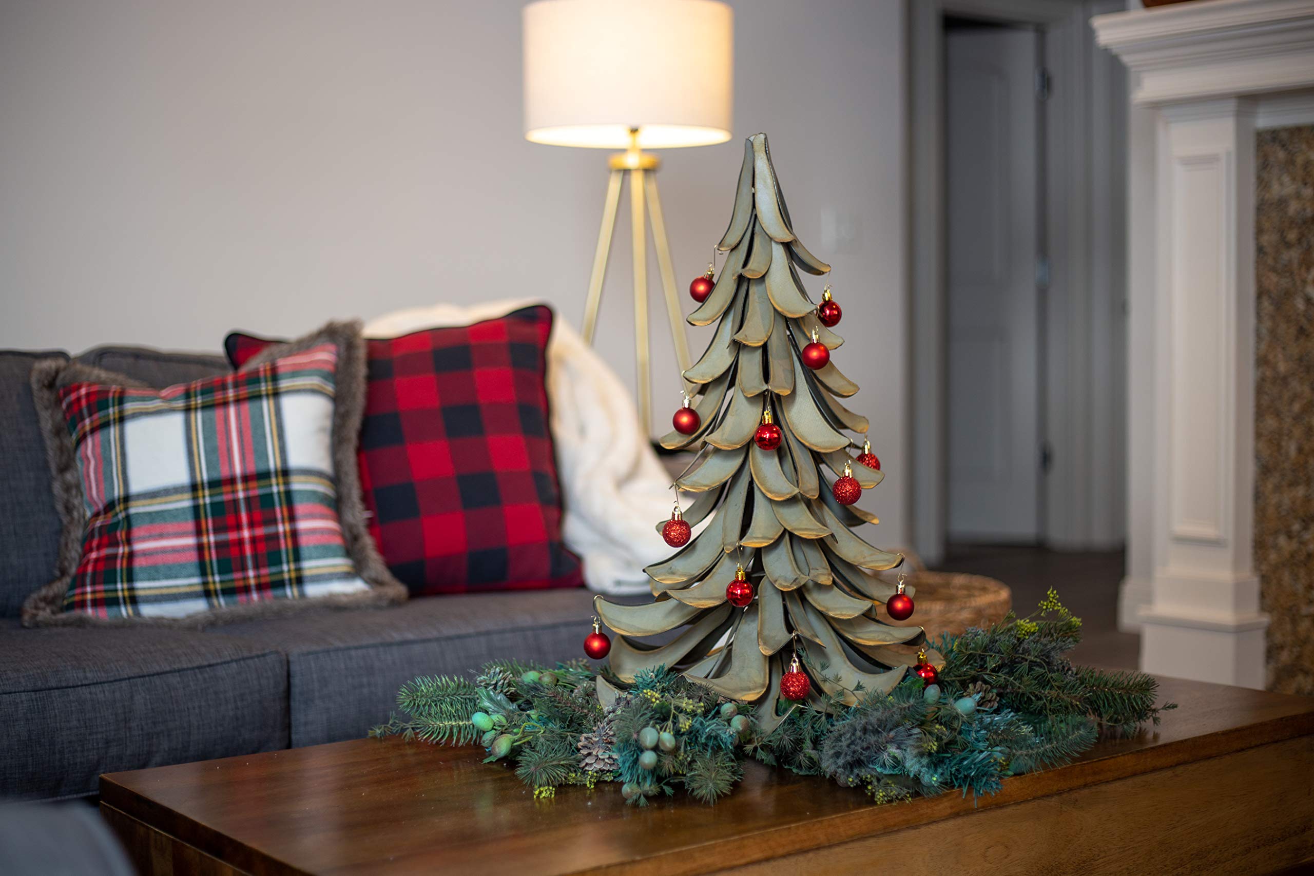 Blue Atlas Cedar Metal Christmas Tree - Desert Steel Home Decor for Holiday, Living Room, Office & Outdoor Garden Accent