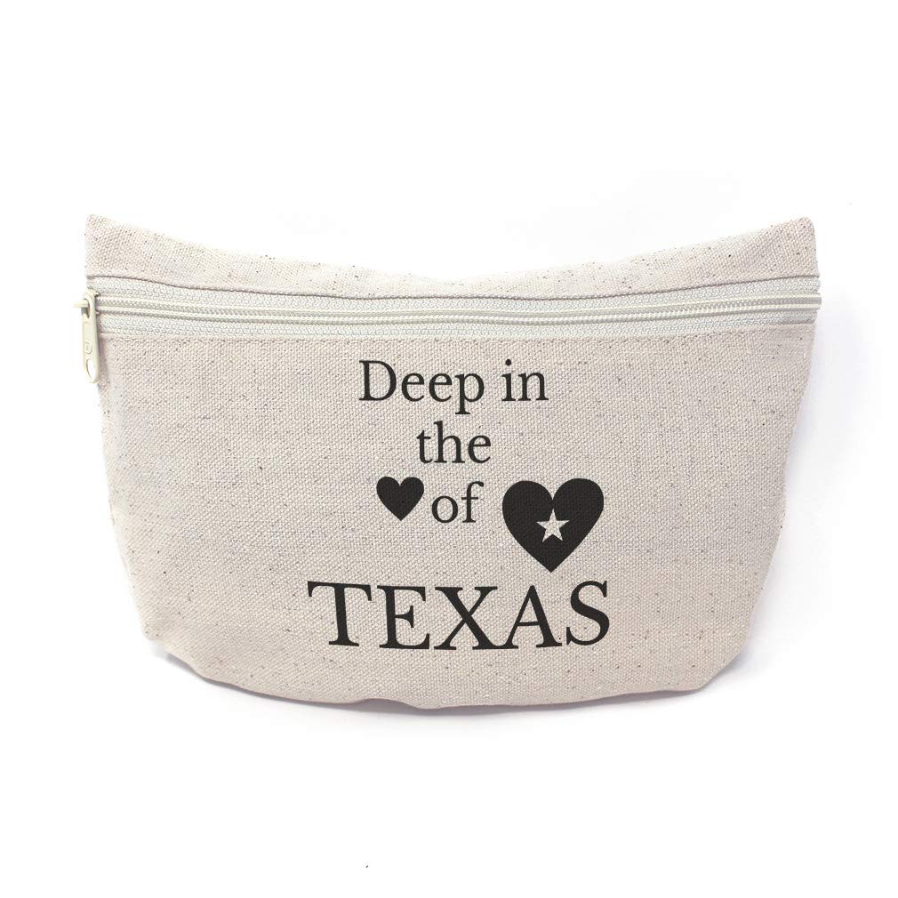 Custom Canvas Makeup Bag - Texas Country Style School & Office Supplies Pencil Tote Pouch 9x6 Inches Natural Design - Perfect for Travel, Cosmetics Storage & Everyday Use