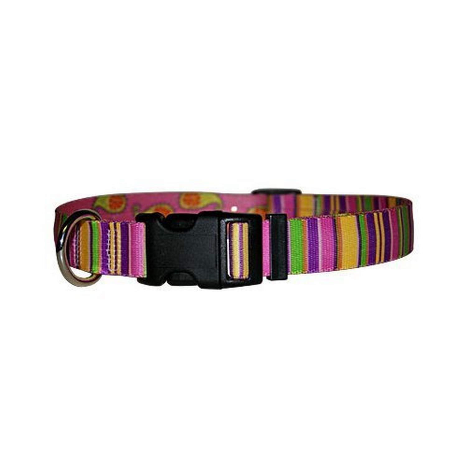 Yellow Dog Design Pink Stripes Dog Collar - Extra Small (XS) 3/8