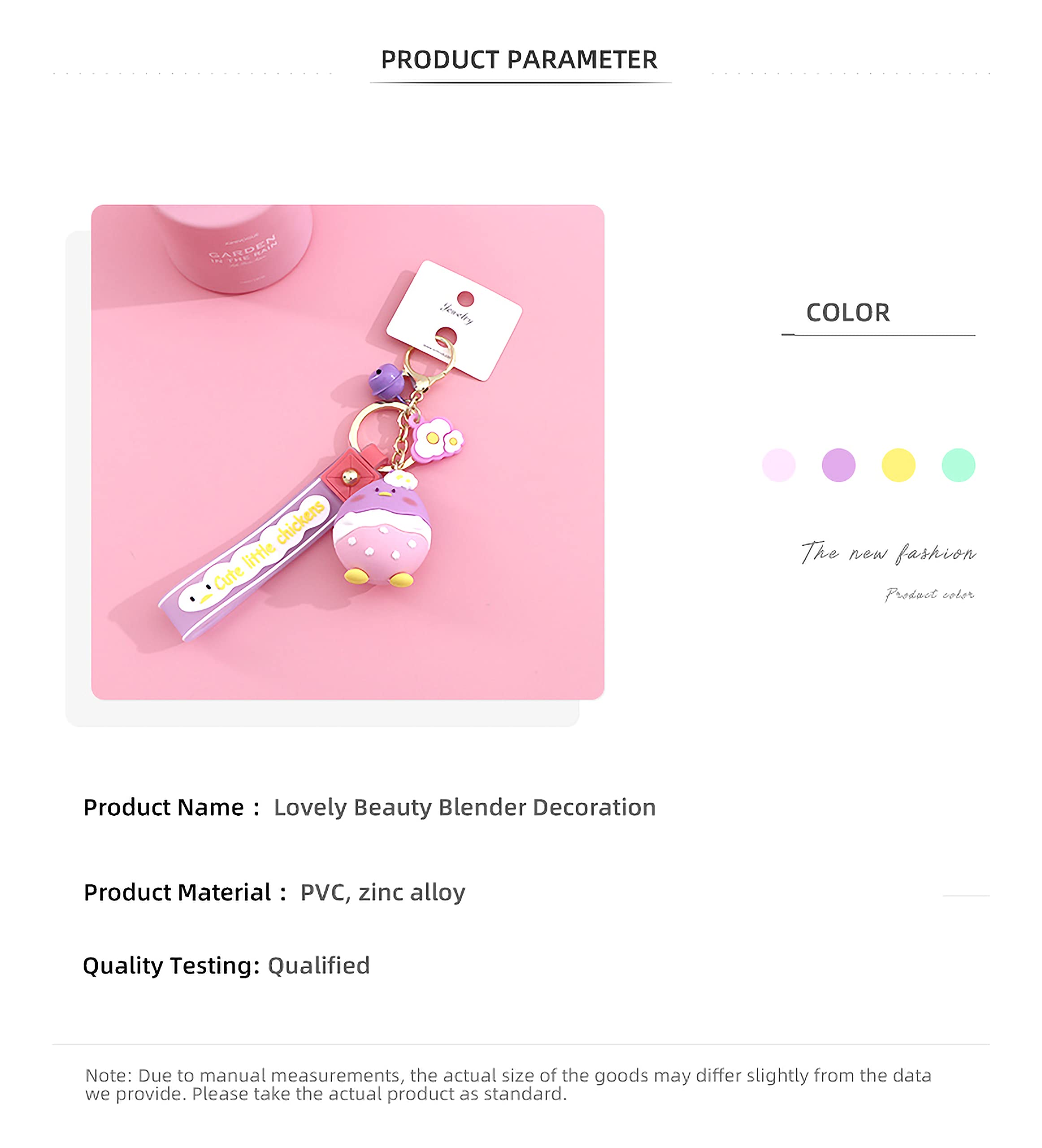 XIMISO Beauty Blender Keychain - Fashion Wristlet for Girls & Women - Party & Gift Accessory
