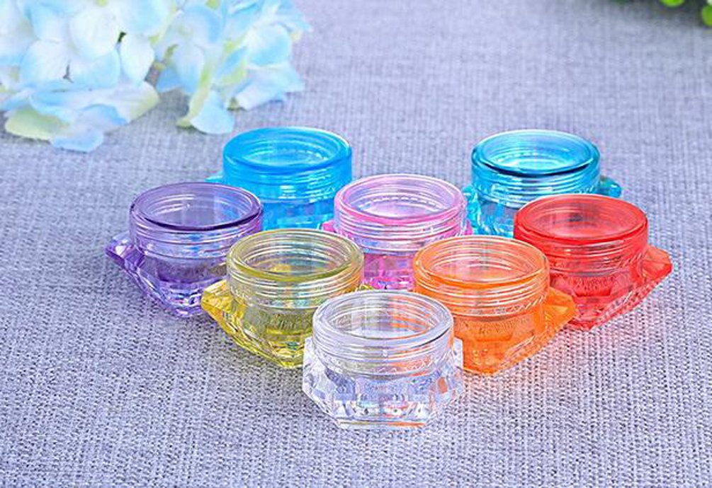 10 Pcs 3G/3ML Empty Plastic Cosmetic Containers with Colorful Lids - Clear Jars for Face Cream, Eyeshadow, Nail Polish & Makeup Powder - Perfect for DIY Beauty, Travel & Salon Use