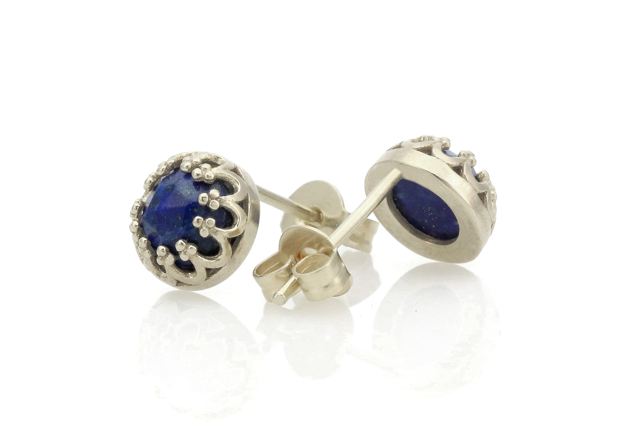 Lapis Lazuli Stud Earrings for Women - Gemstone Jewelry Gift for Her - Perfect for Parties & Gifting