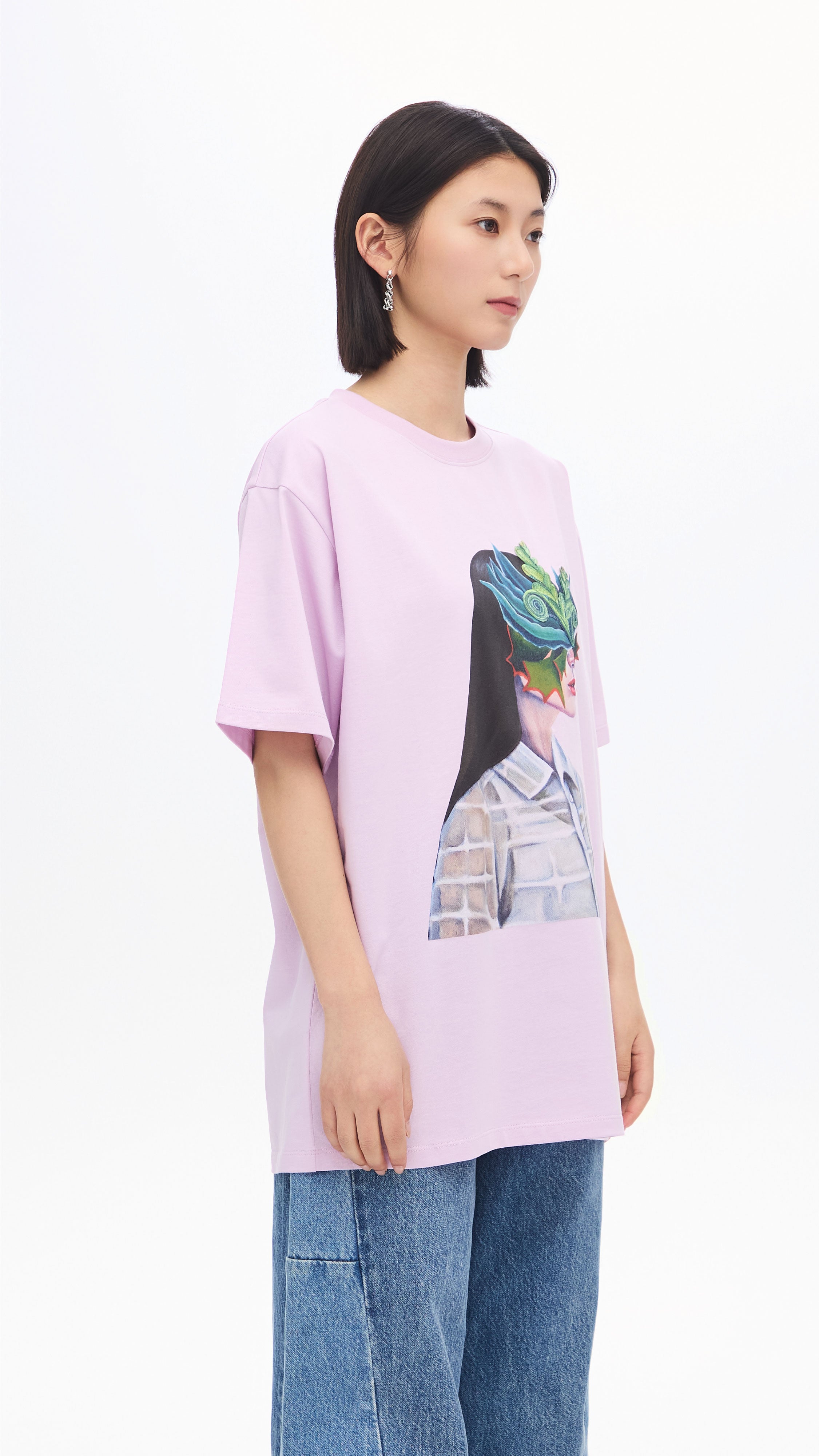 Mariko Enomoto Printed Loose Fit T-Shirt for Women - Soft Cotton Casual Tee for Everyday Wear, Street Style & Summer Outfits