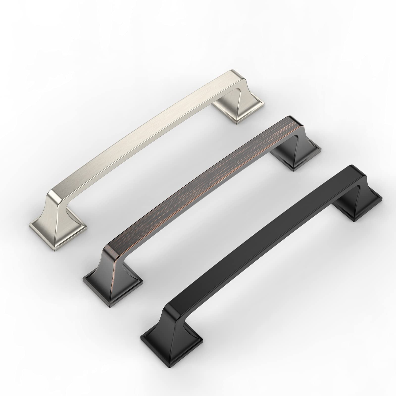 Amerdeco 20 Pack 5 Inch (128mm) Brushed Satin Nickel Cabinet Handles - Kitchen & Bathroom Drawer Pulls for Cabinets, Dressers & Furniture Hardware | Durable & Stylish Home Upgrade for Modern Kitchens & Bathrooms
